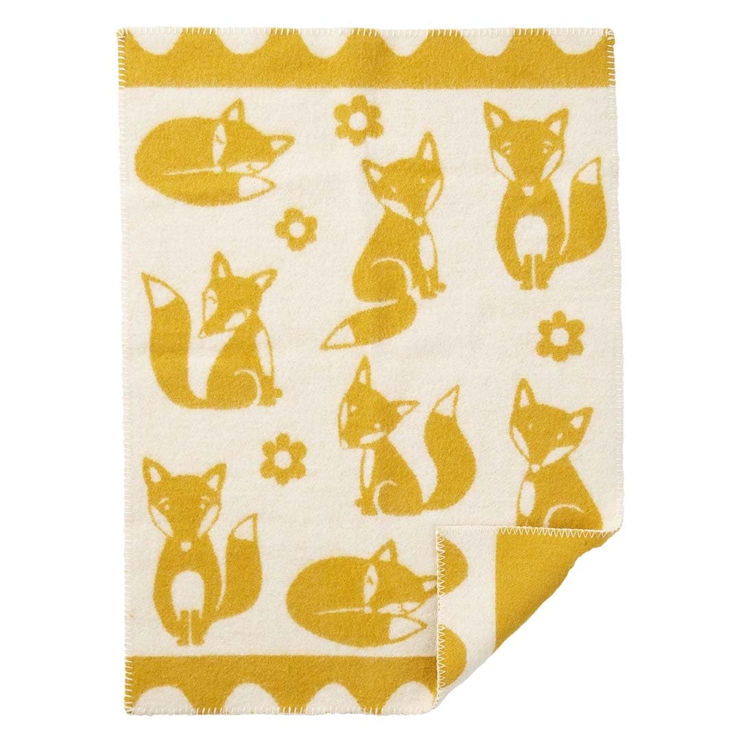 Fox Ökologische Wolldecke Gelb
