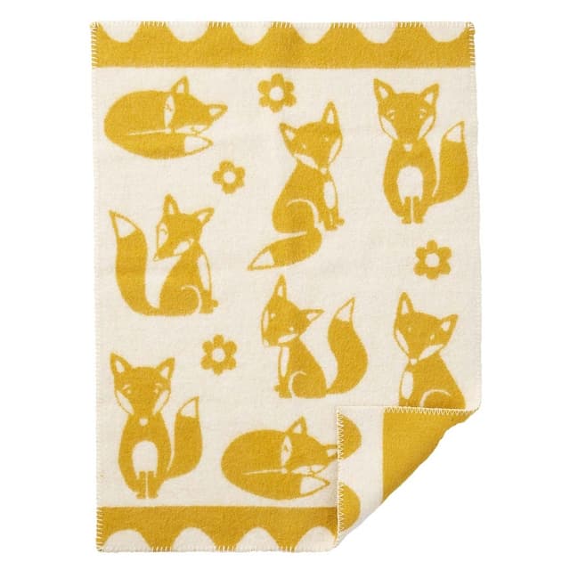Fox Organic Wool Blanket 65x90 Yellow
