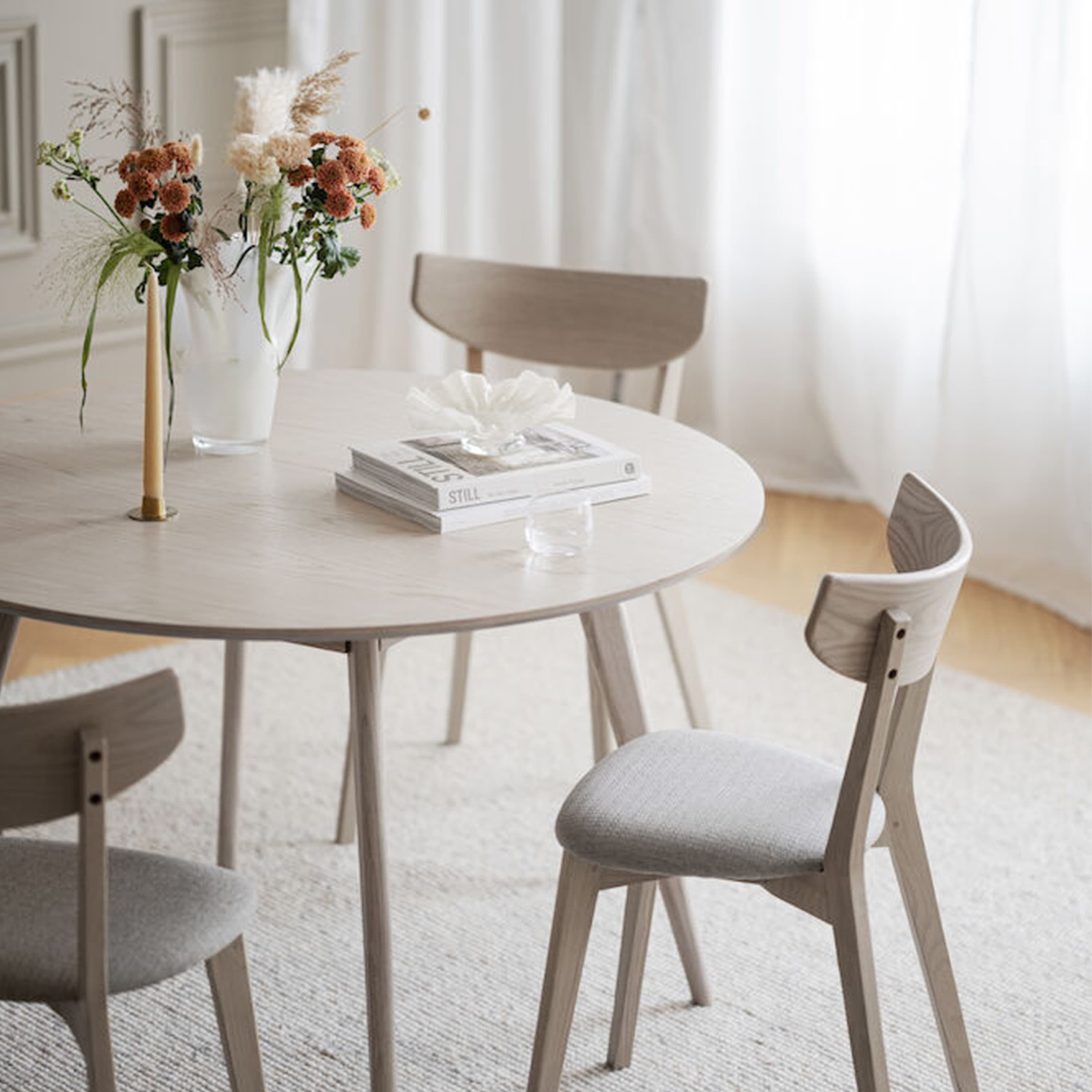 Yumi Dining Table White Washed Ø115