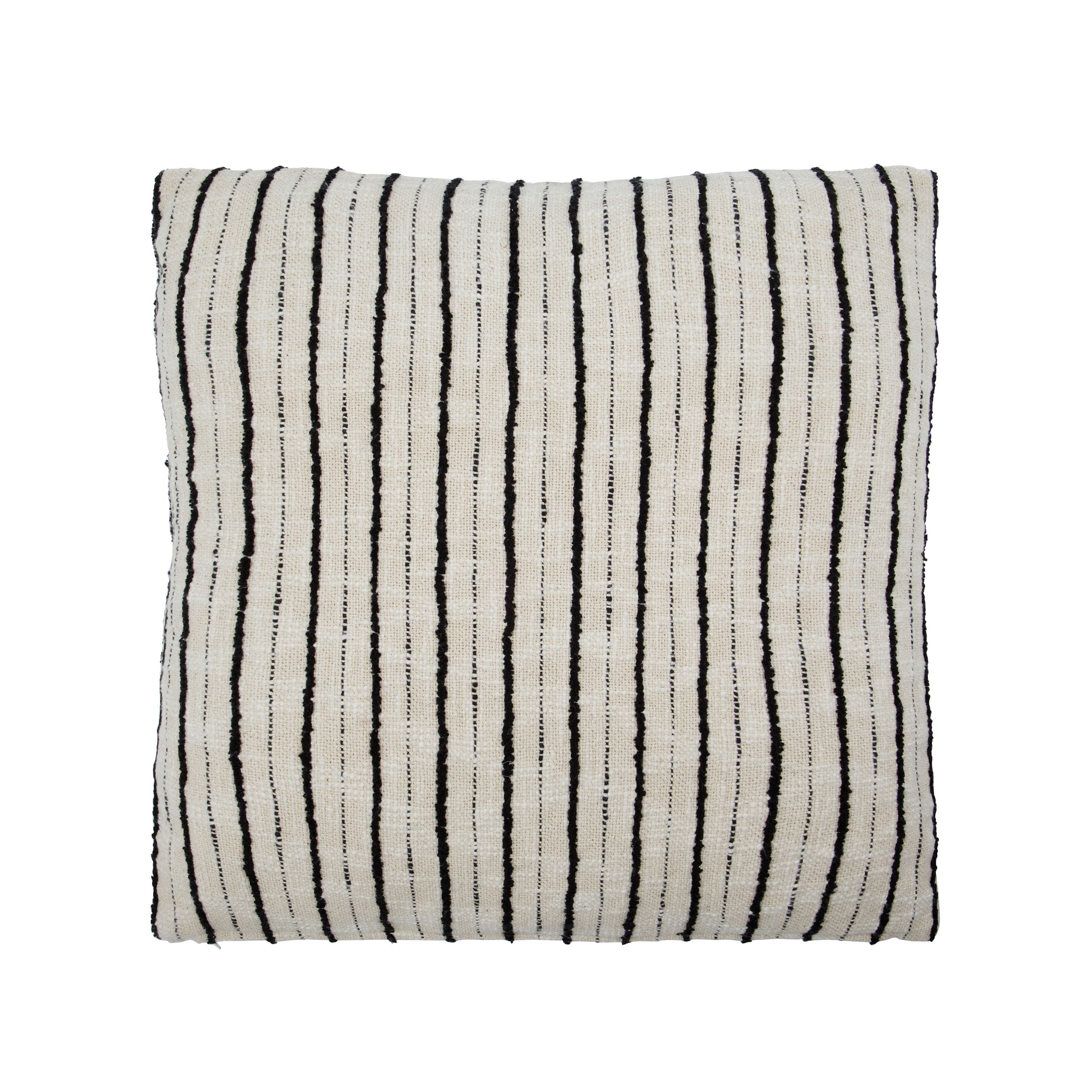 Lines Kuddfodral Black/Off-white 50x50