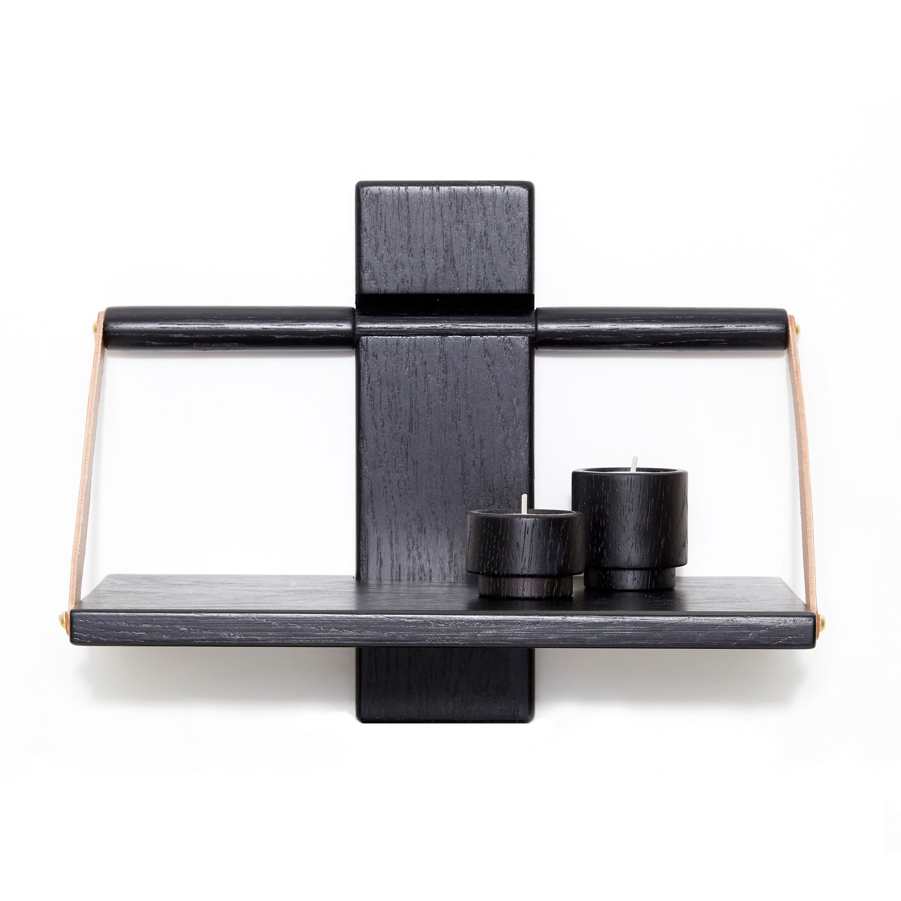 Wood Wall Wandregal Schwarz Medium