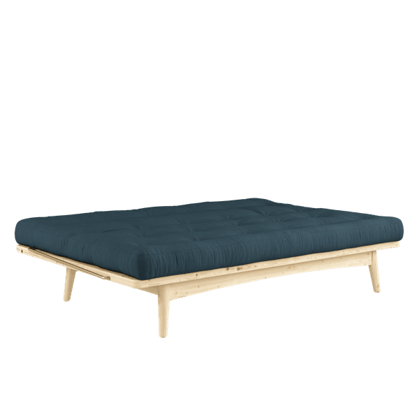 Folk Schlafsofa Natur/Petrol Blau 190cm