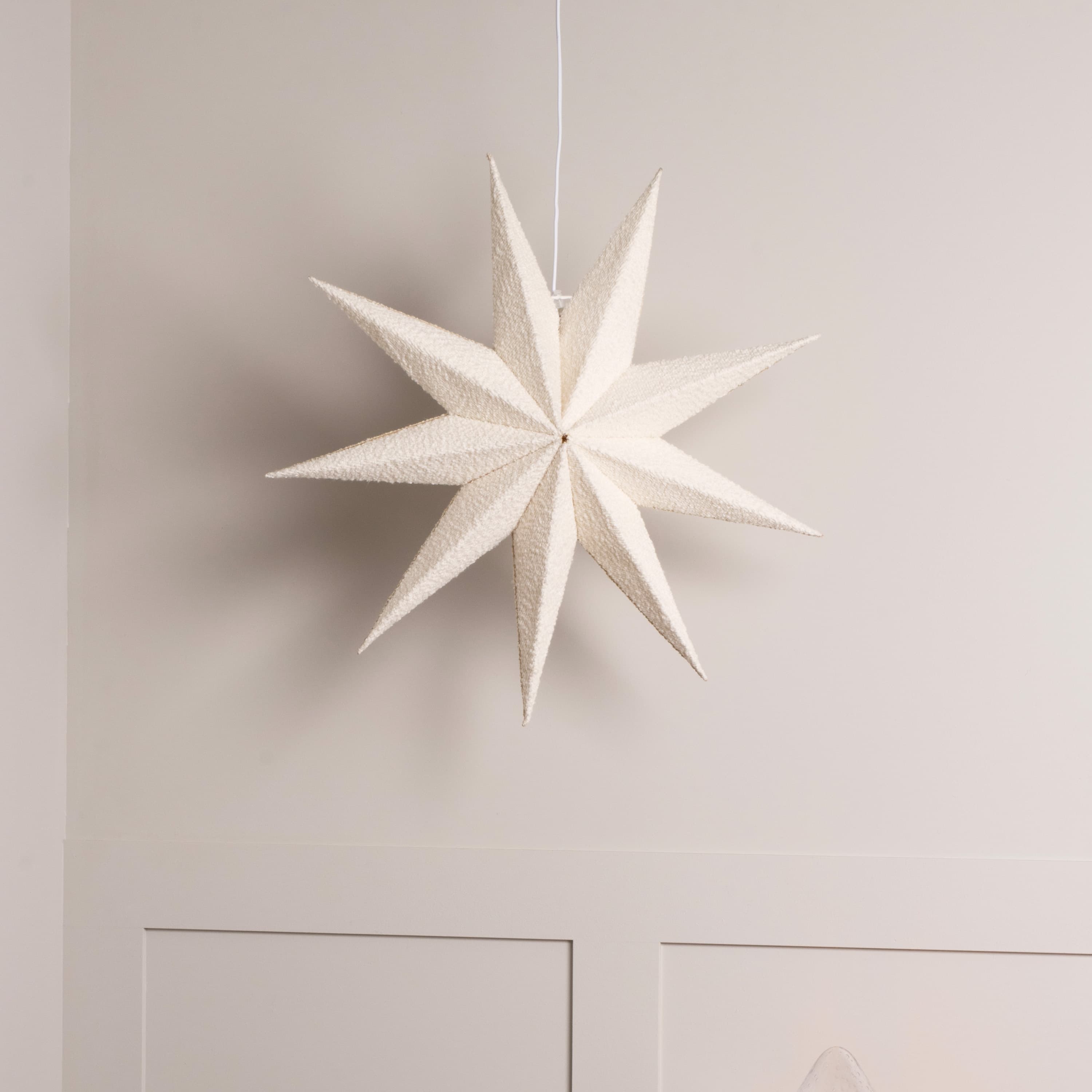 Stella Weihnachtsstern Weiß Bouclé 60cm