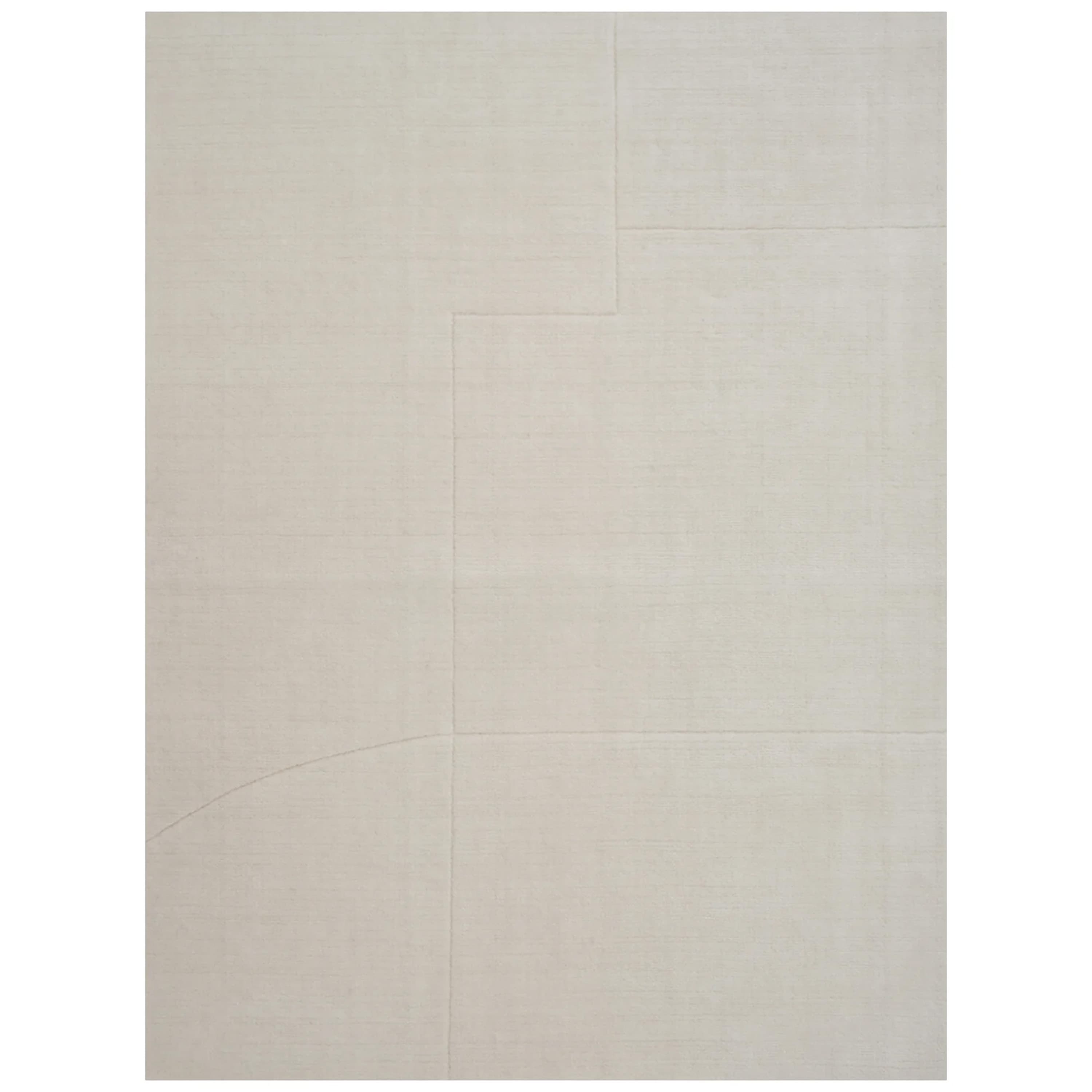 Geometric Maze Wollteppich White 200x300