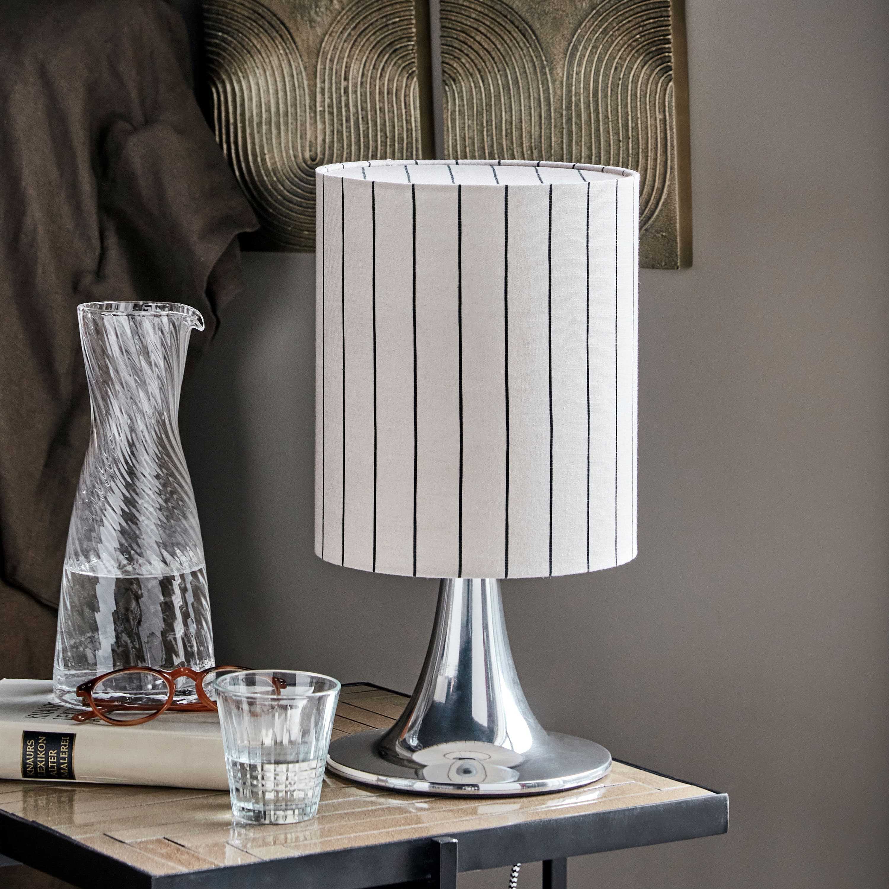 Tulip Table Lamp Silver 38cm