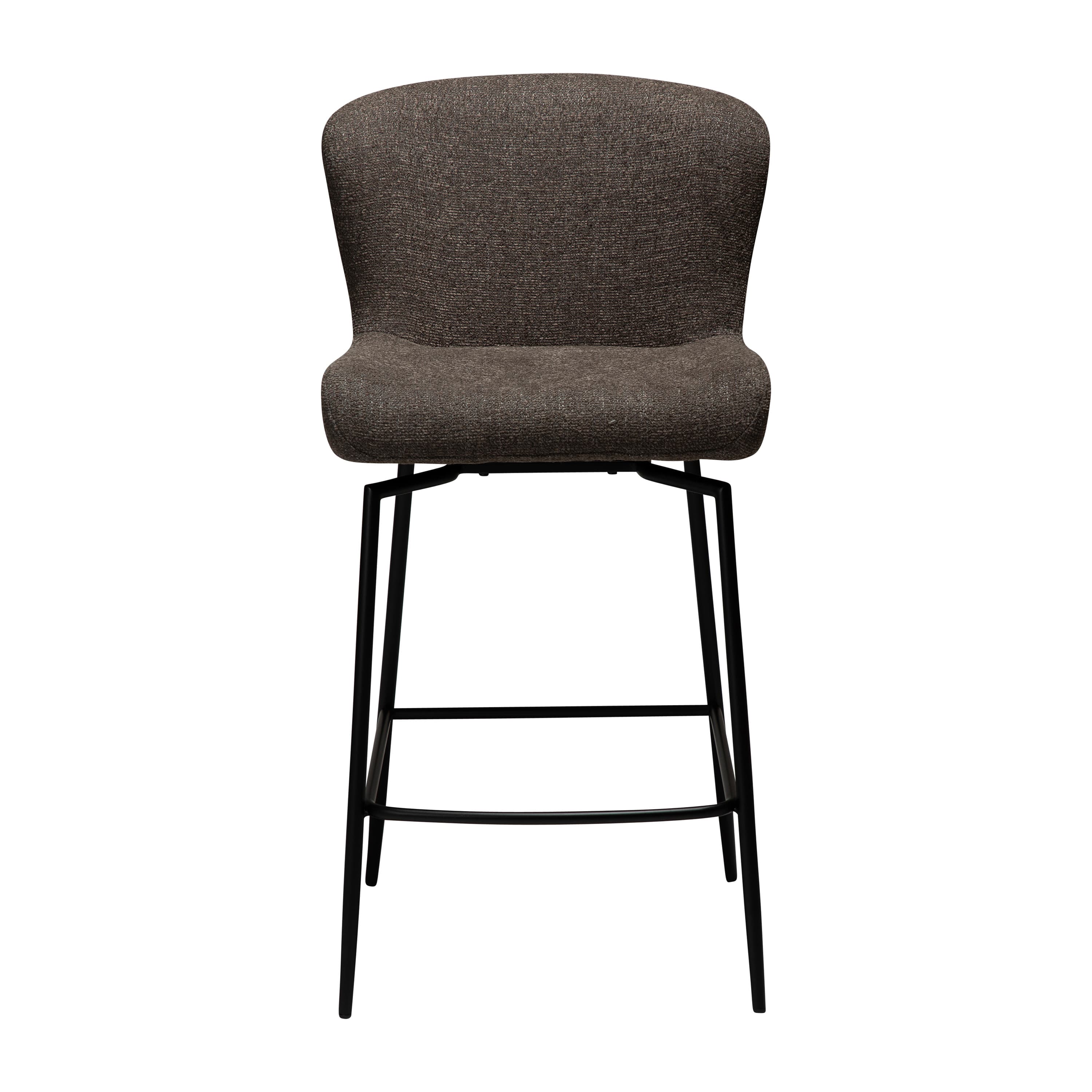 Glam Swivel Bar Stool Major Brown Bouclé