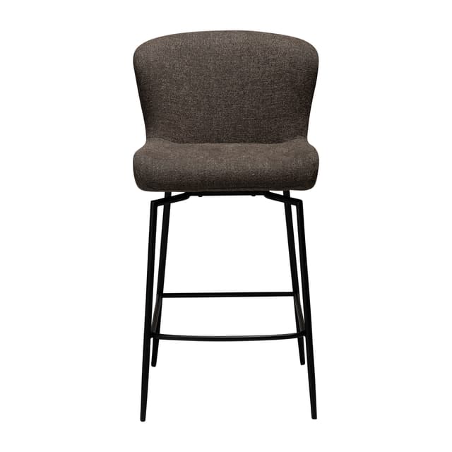 Glam Swivel Bar Stool Major Brown Bouclé