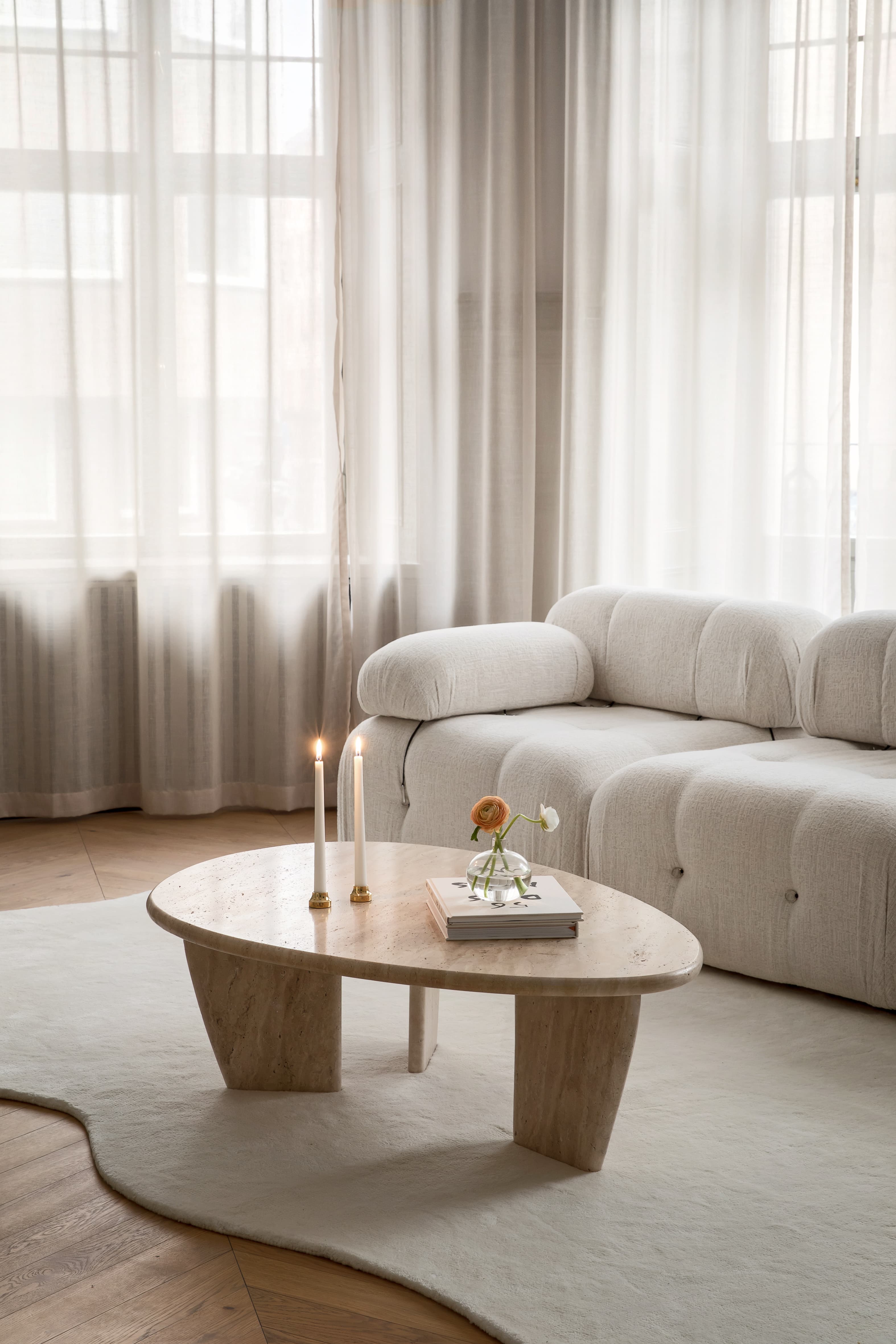 Francis Couchtisch Marmor Greige 120cm