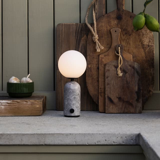 Torrano Tragbare Tischlampe Grauer Marmor