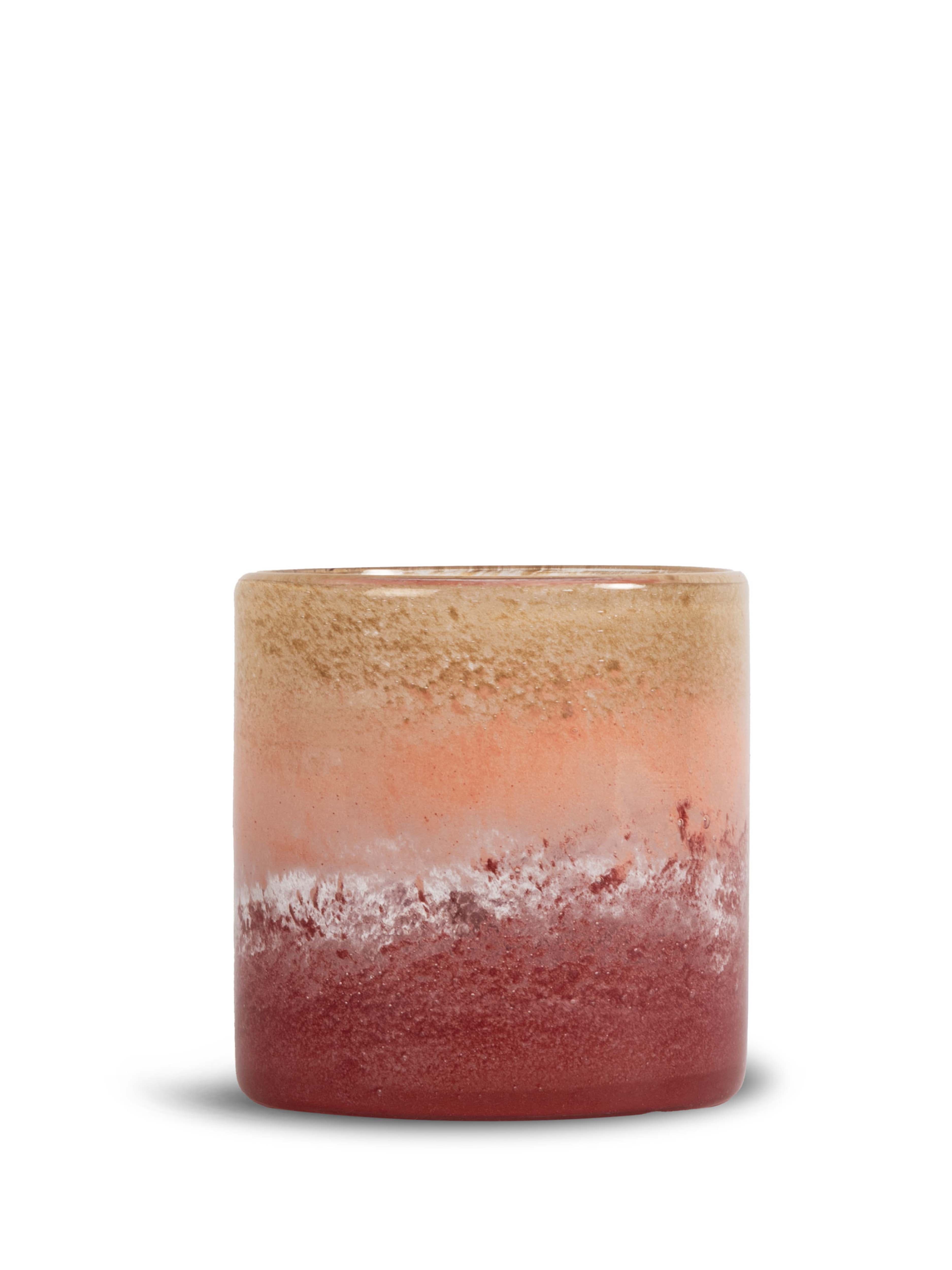 Calore Kerzenlaterne Rosa/Beige/Bordeaux 15cm