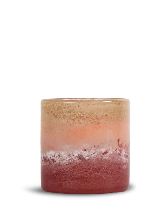 Calore Kerzenlaterne Rosa/Beige/Bordeaux 15cm