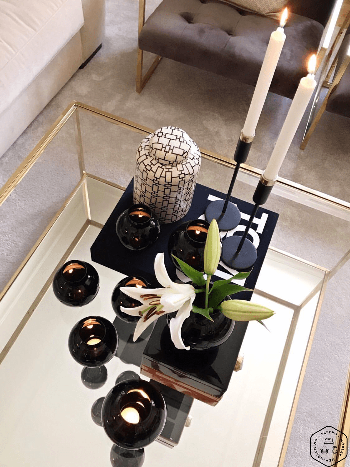 Vase/Candle Holder Black 15cm
