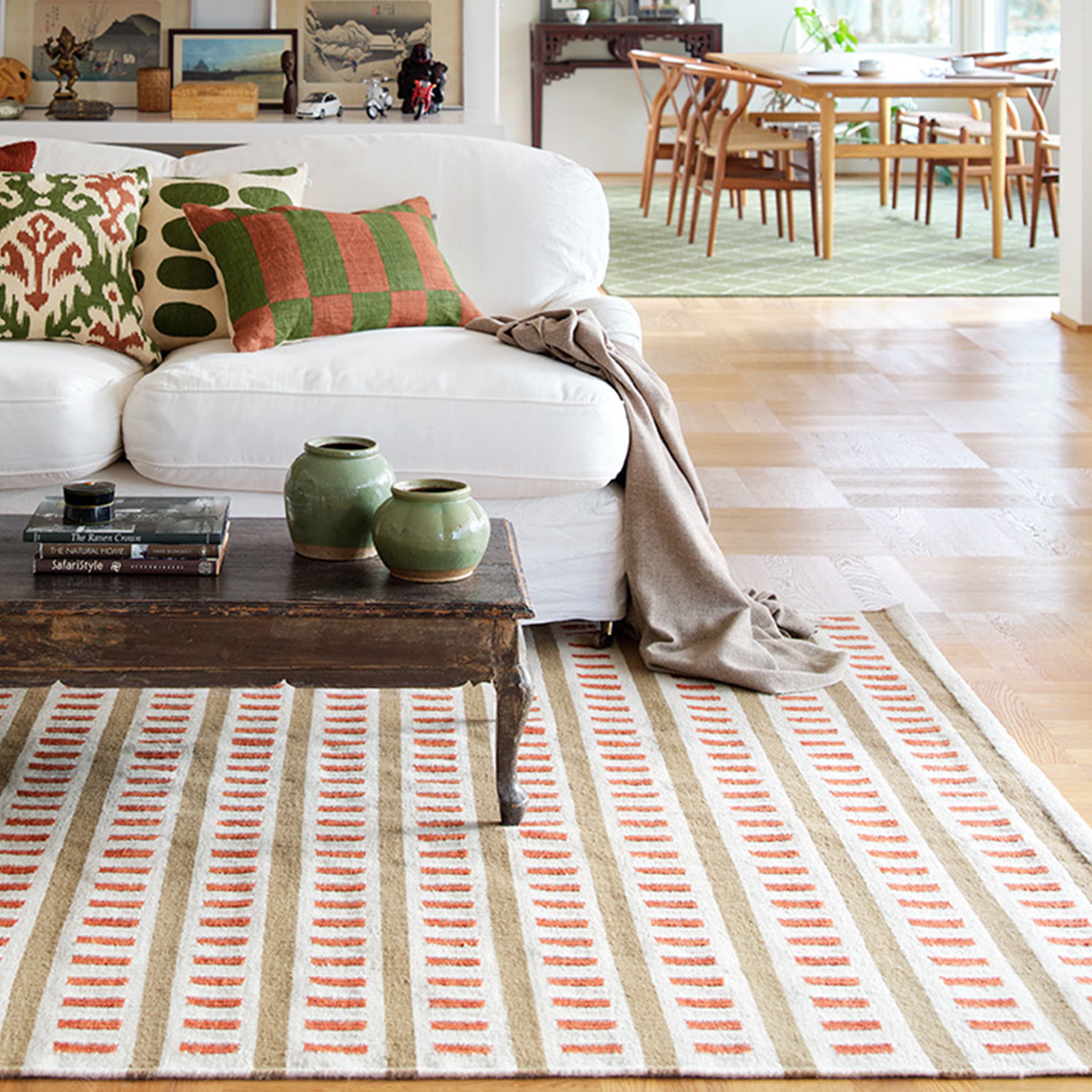 Ladakh Wollteppich Off White/Beige/Rost 180x270 cm