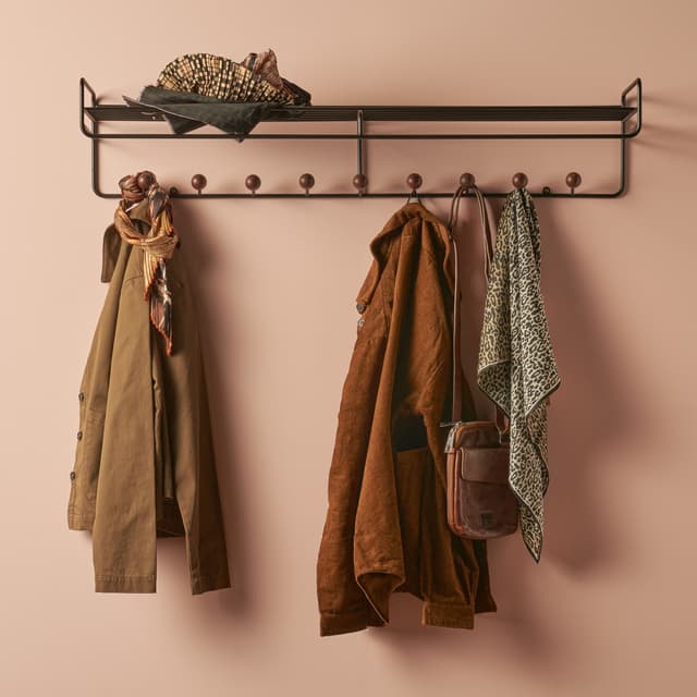 Bill Hat Rack Black/Walnut Hue 102cm
