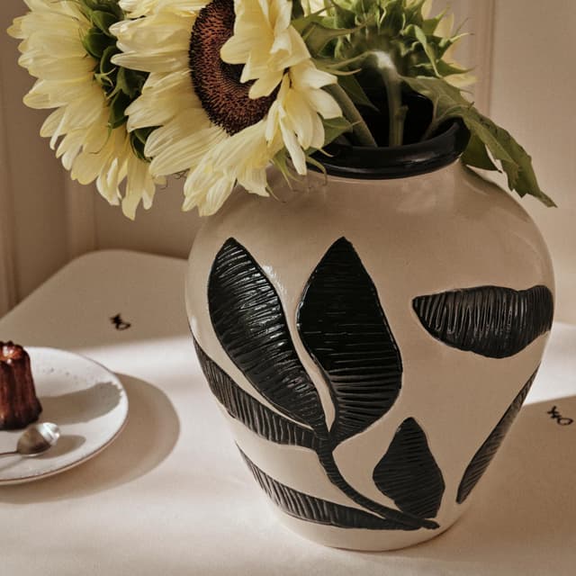 Herbert Vase Black/Rainy Day Grey Ø25