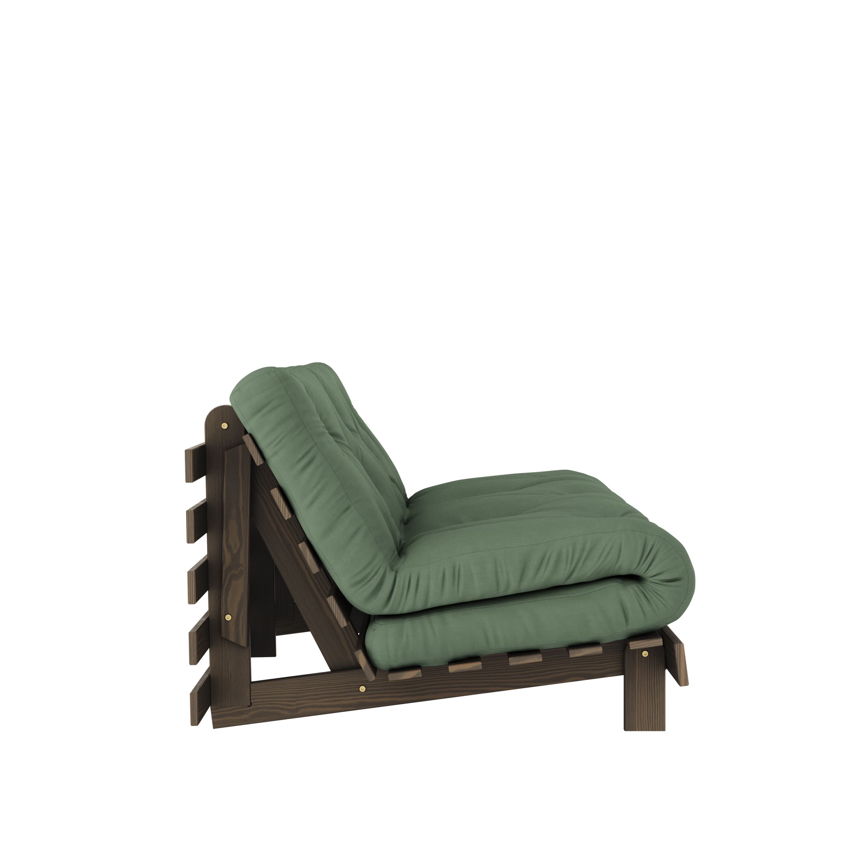 Roots Schlafsofa Braun/Olivgrün 160cm