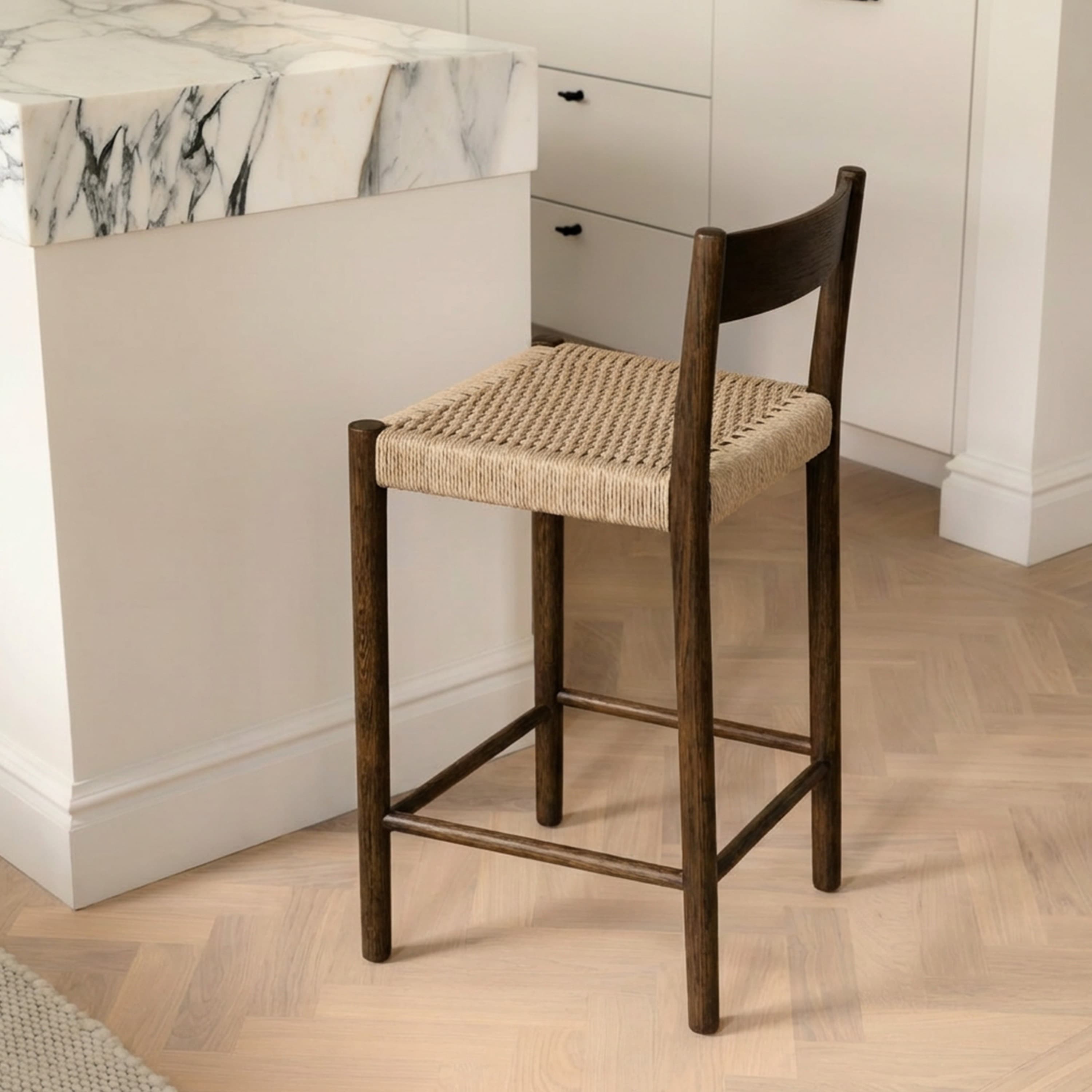 Colin Bar Stool Brown Stained Oak