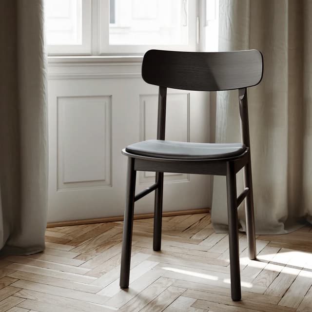 Soma Matstuhl Schwarz/Schwarz Leder