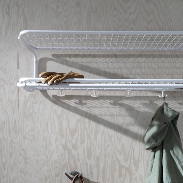 Klassische Hutablage Weiß 120cm