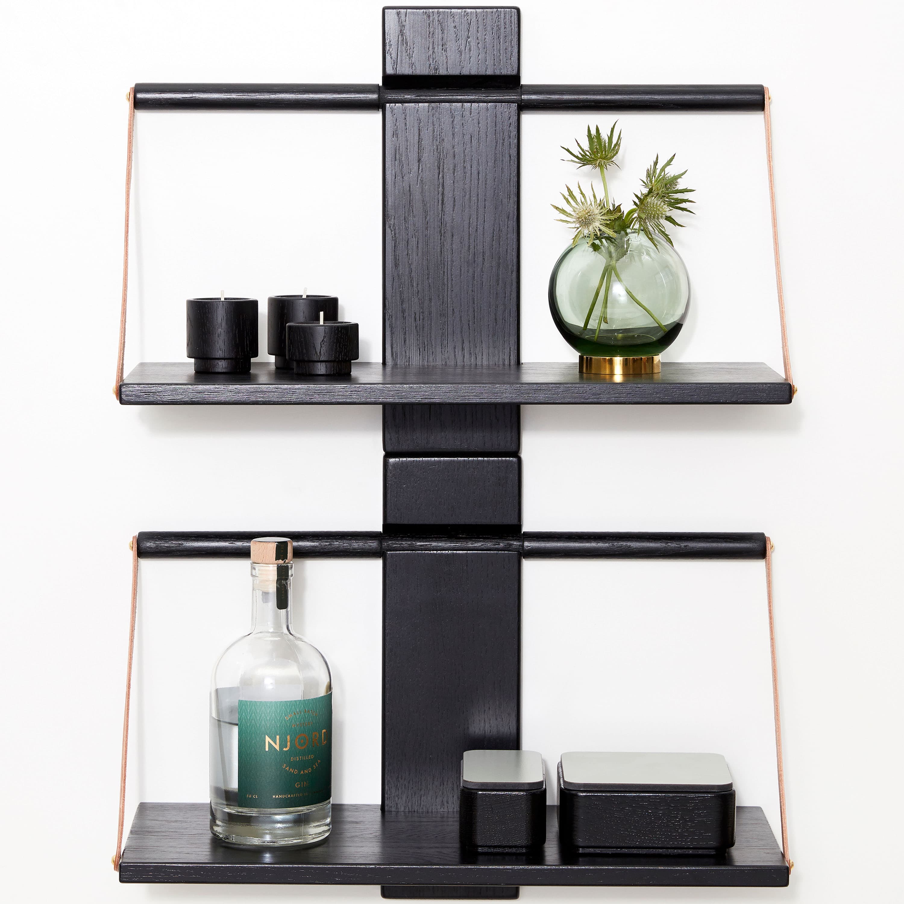 Wood Wall Wandregal Schwarz Medium