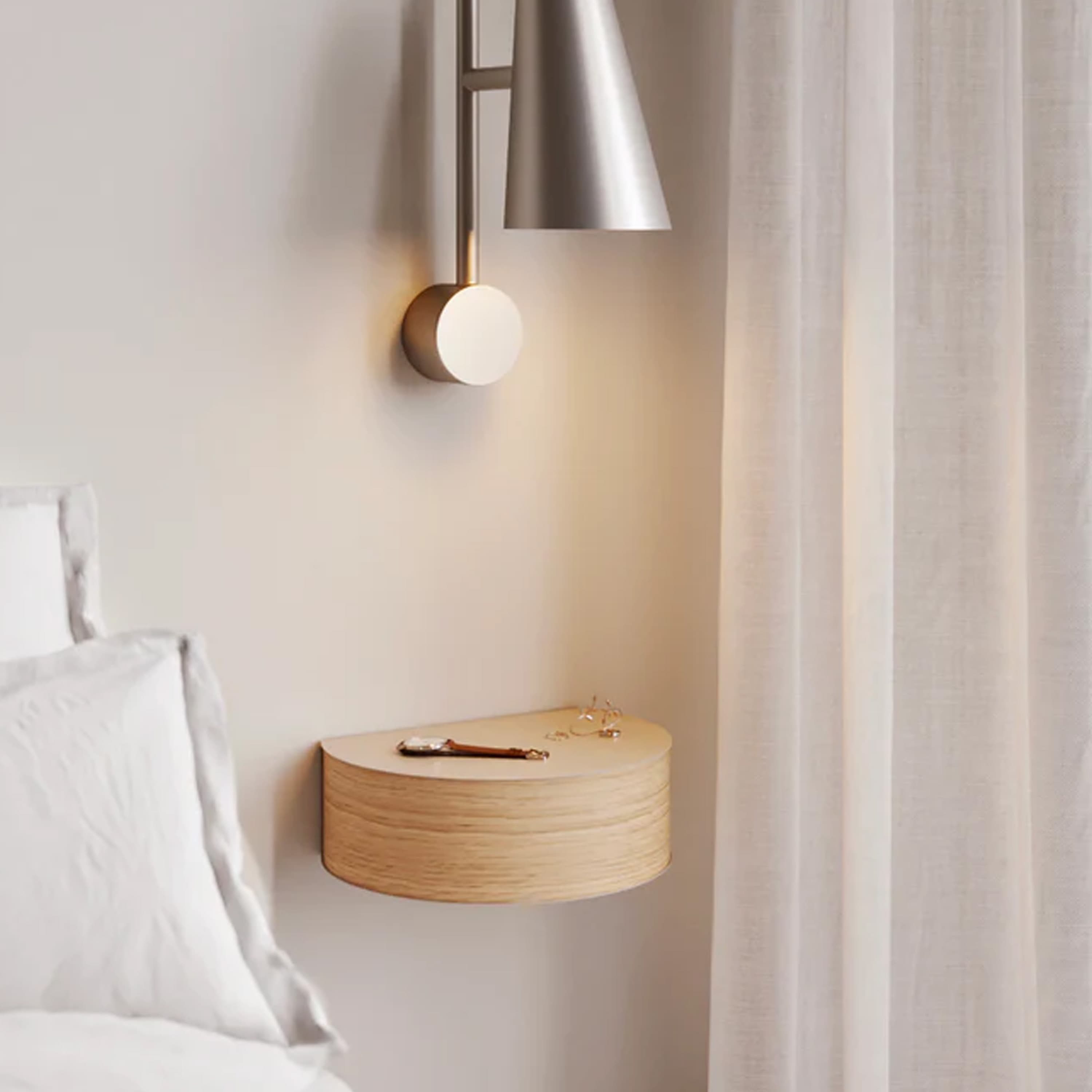 Wallie Wall-Mounted Shelf Oak/Grey Beige