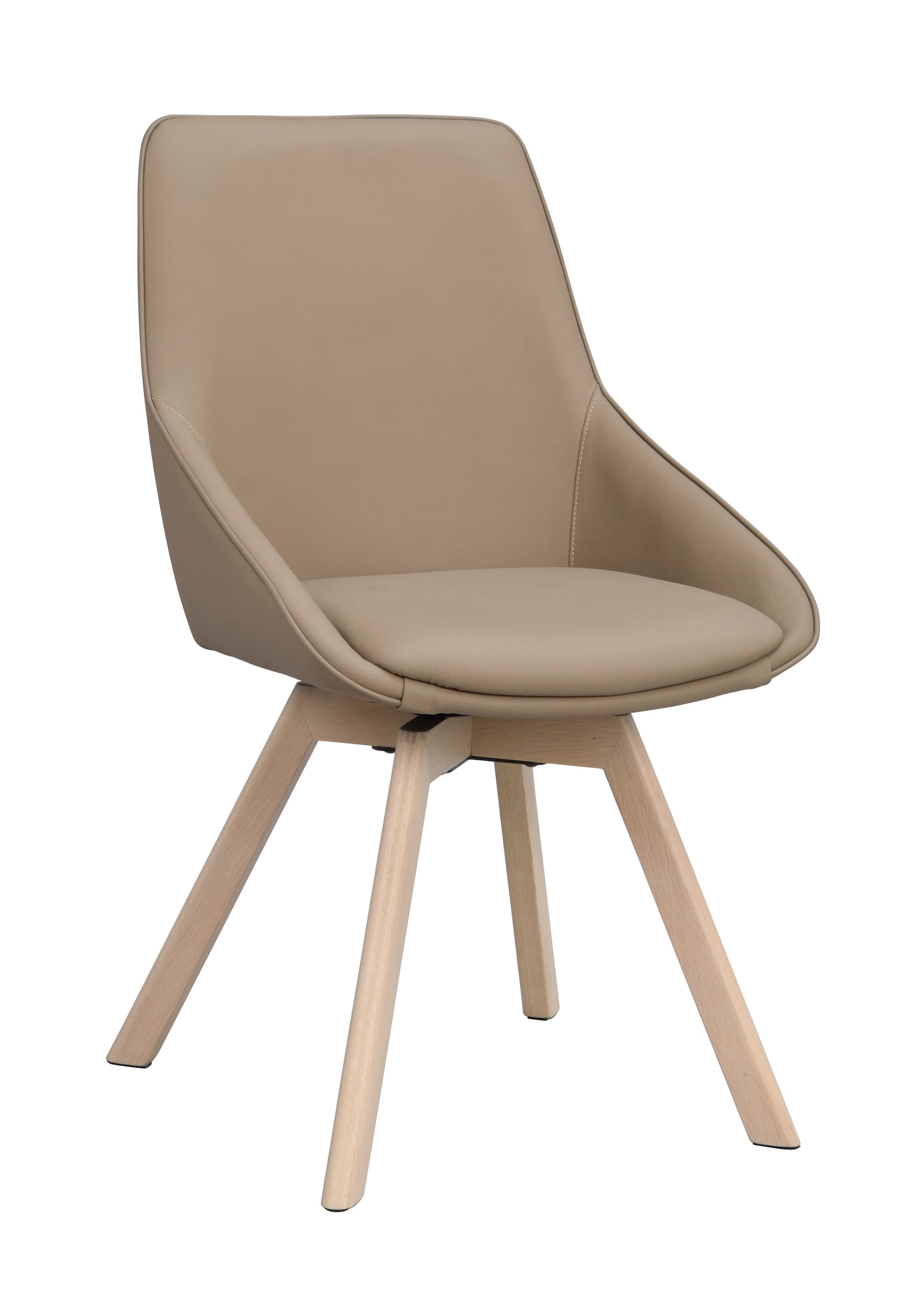Alison Esszimmerstuhl Beige Leder/Weißpigmentiert