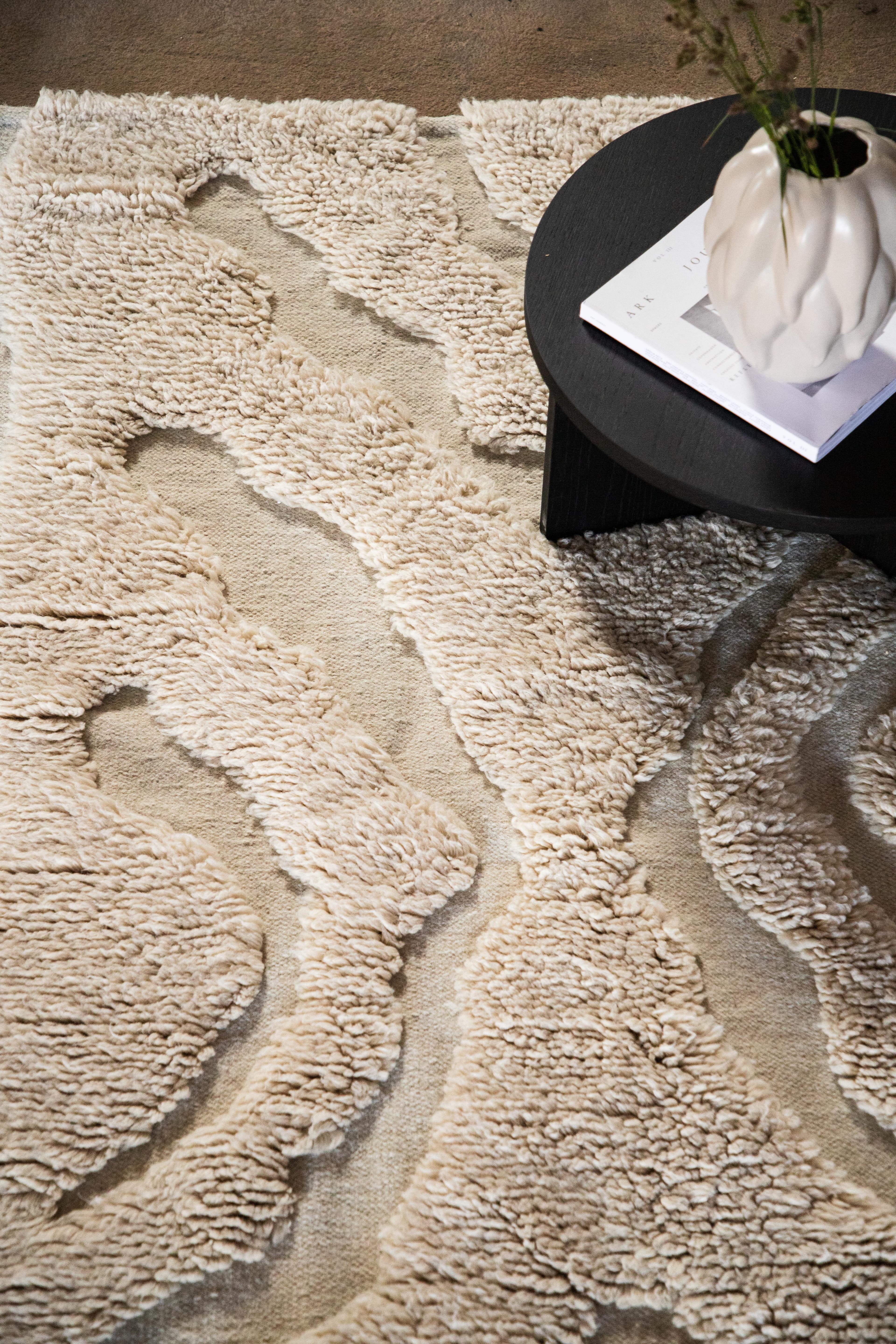 Trondheim x Josefin Lustig Ullmatta Beige/White 170x240