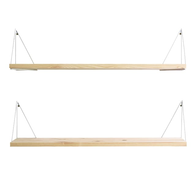 Pythagoras Play Wandregal Natur Kiefer/Weiß 20x80cm 2-Pack