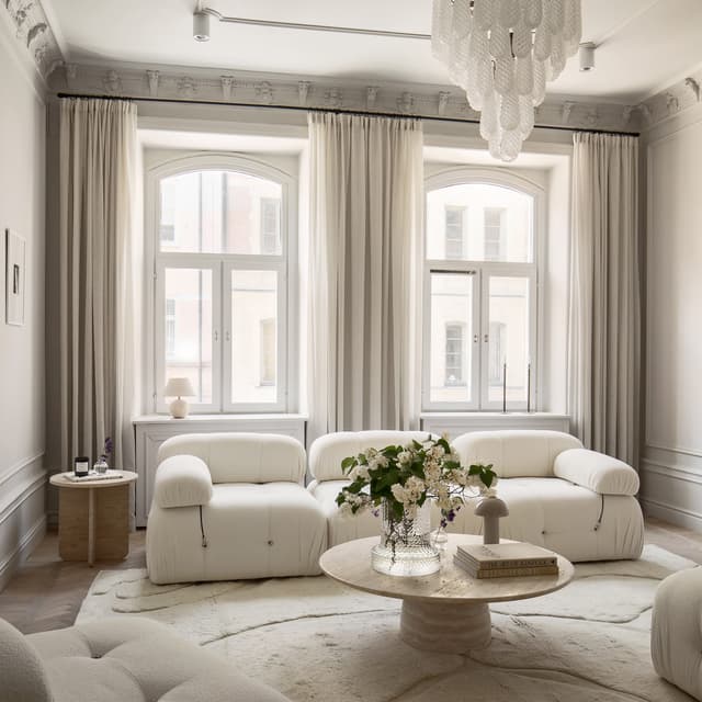 Blanca 3-seater Sofa White Bouclé 288cm