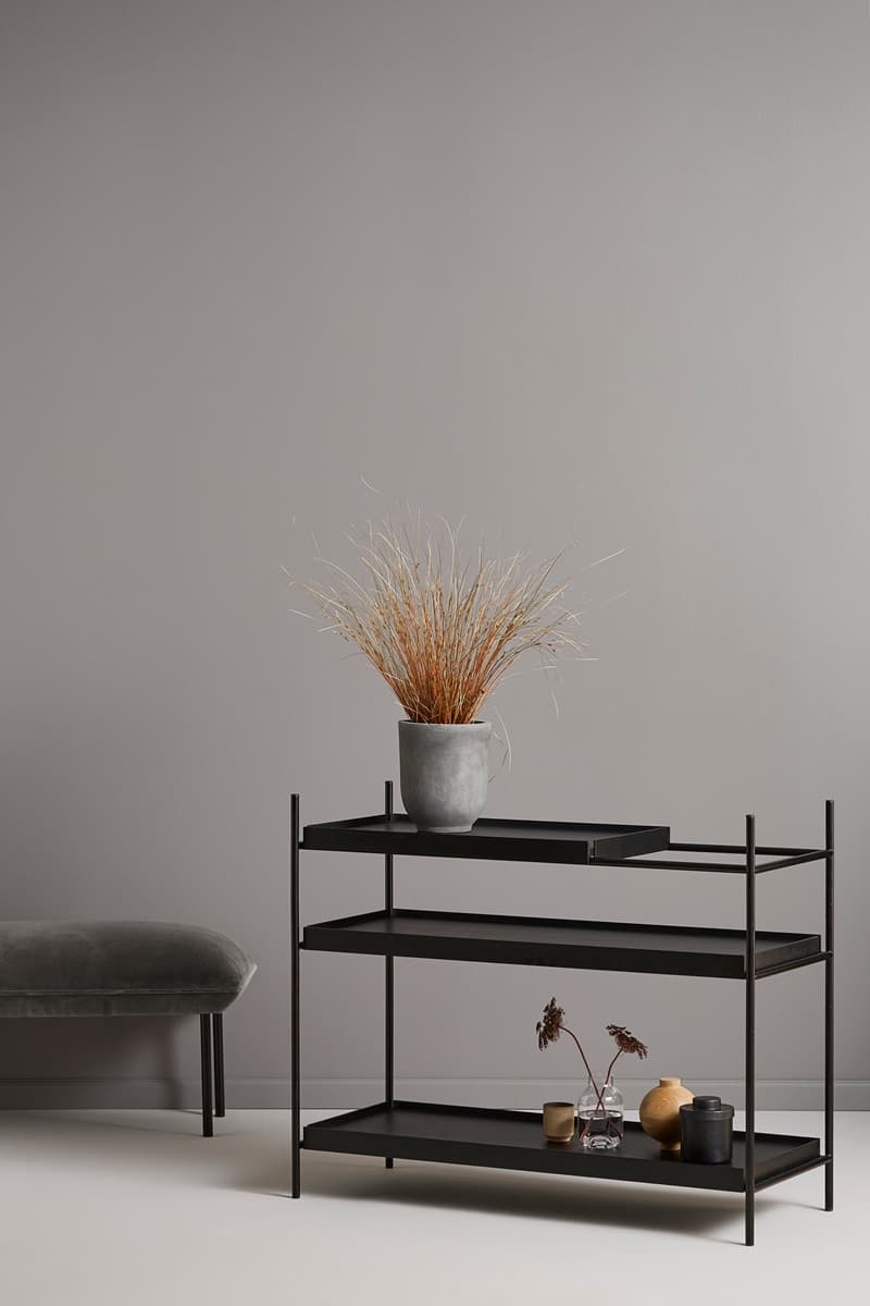 Tray Shelf Black 201cm