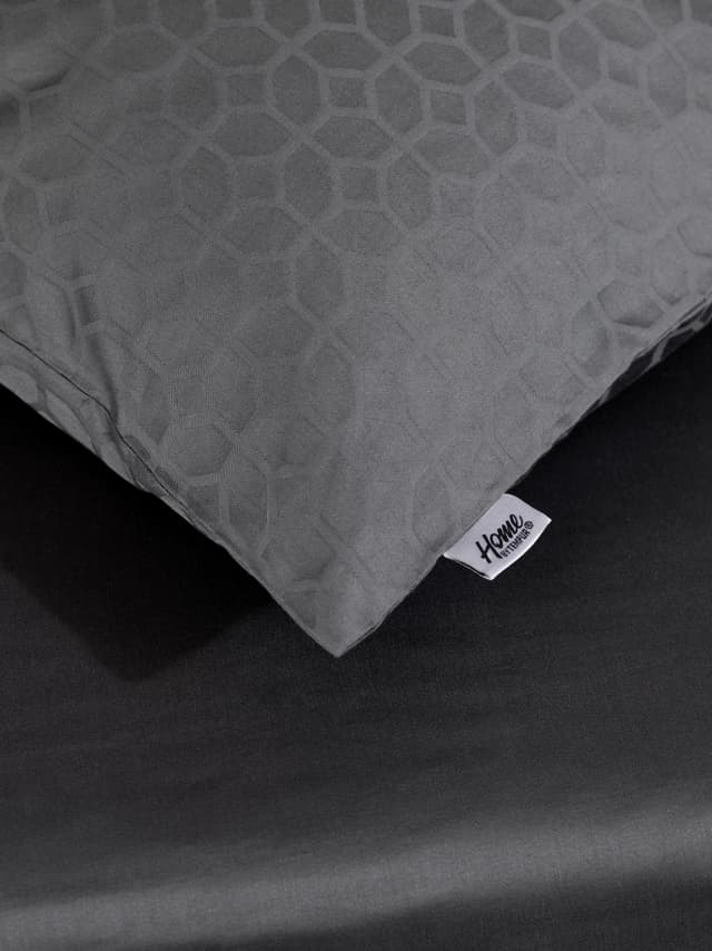 Satin Luxe Jacquard Duvet Cover Anthracite 150x210