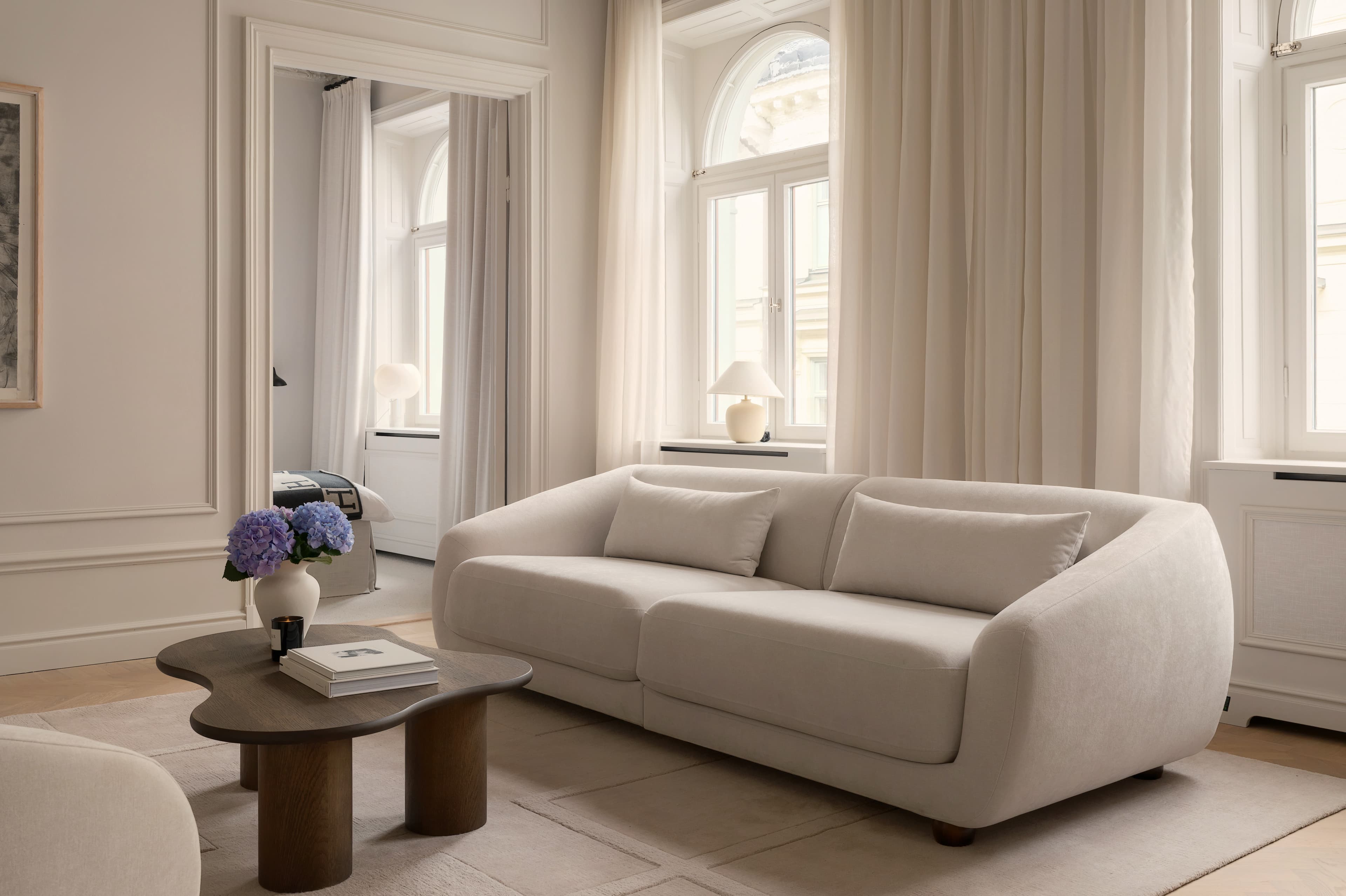 Alba 3-seater Sofa Beige 258cm