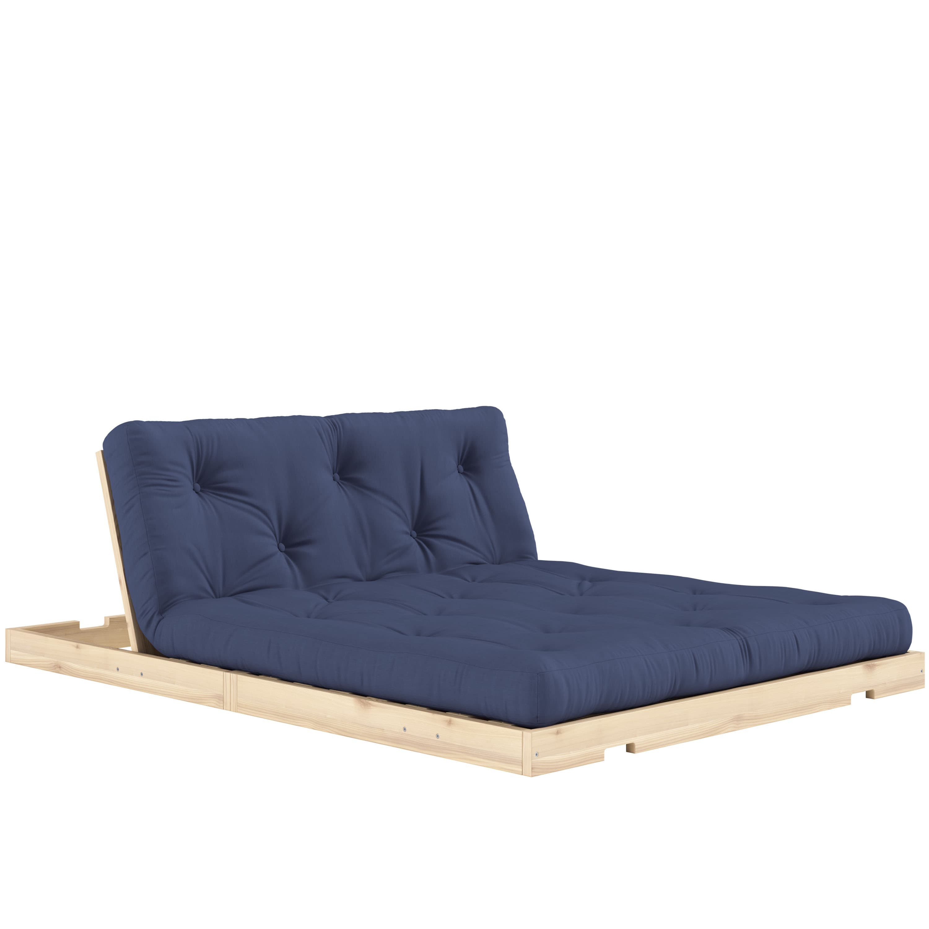 Flip Schlafsofa Raw mit Matratze Petrol Blue 140x200
