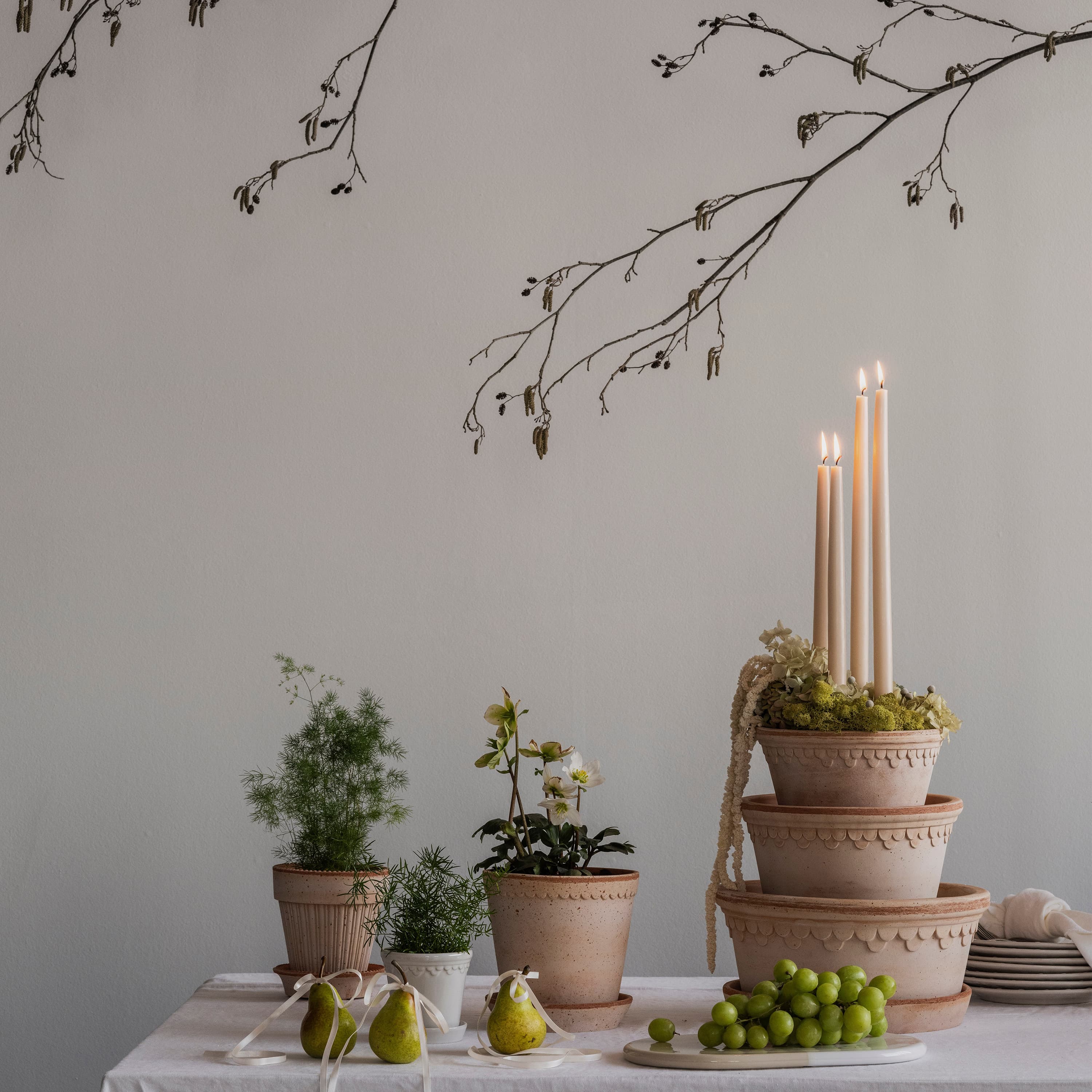 Københavner Topf mit Untersetzer Raw Rosa Terrakotta Ø30