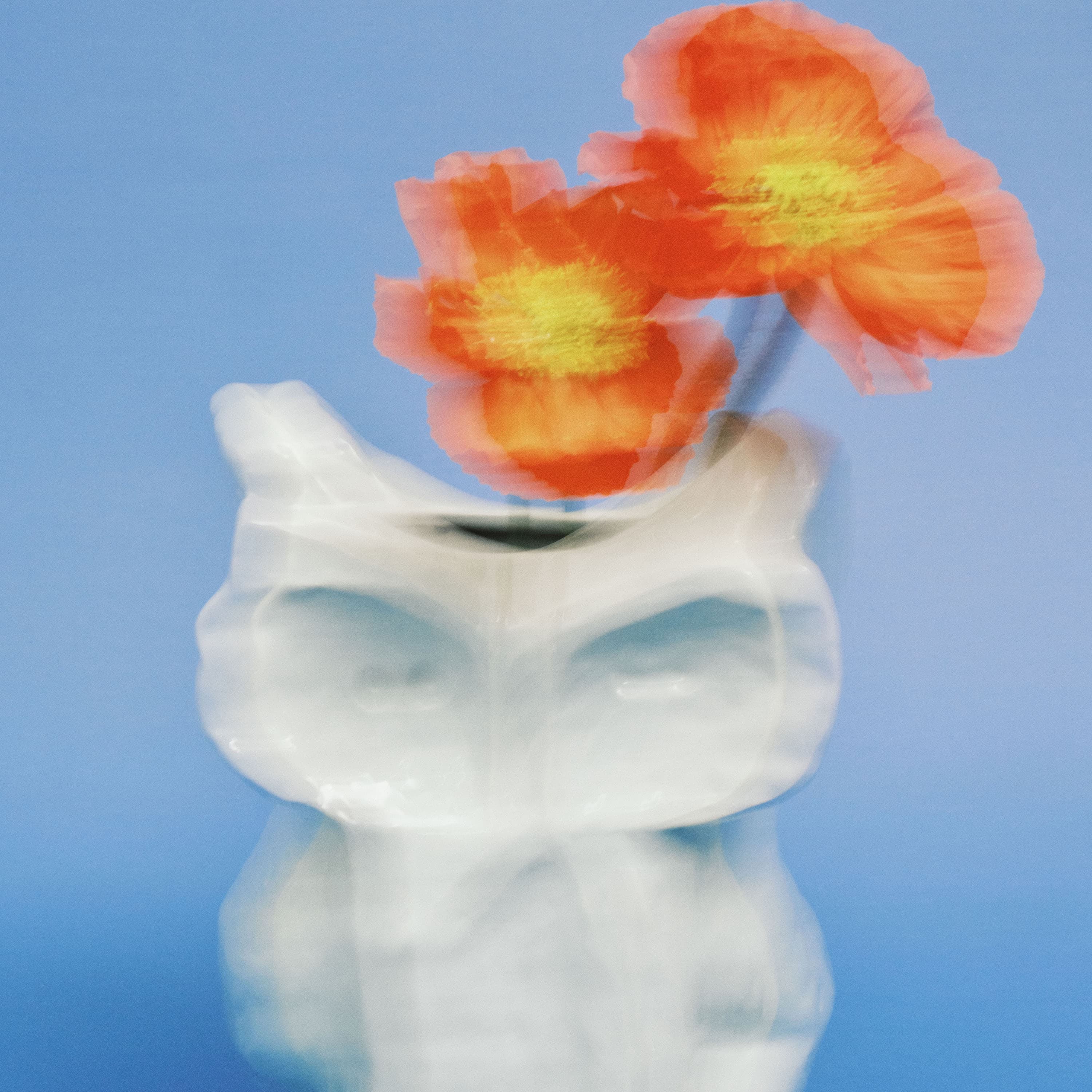 Owl Vase Light Blue After Midnight Small