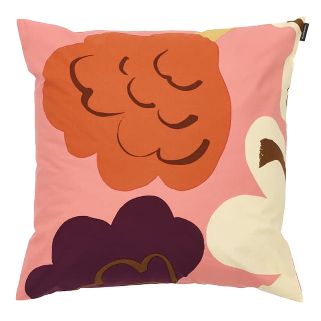 Kukasta Kukkaan Kissenbezug Pink/Off White/Plum/Terracotta