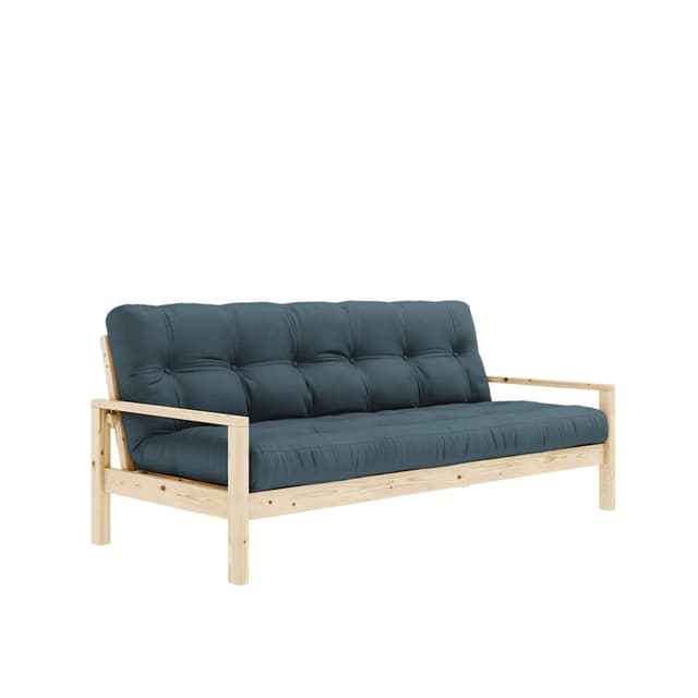 Knob Schlafsofa Natur/Petrolblau 130cm
