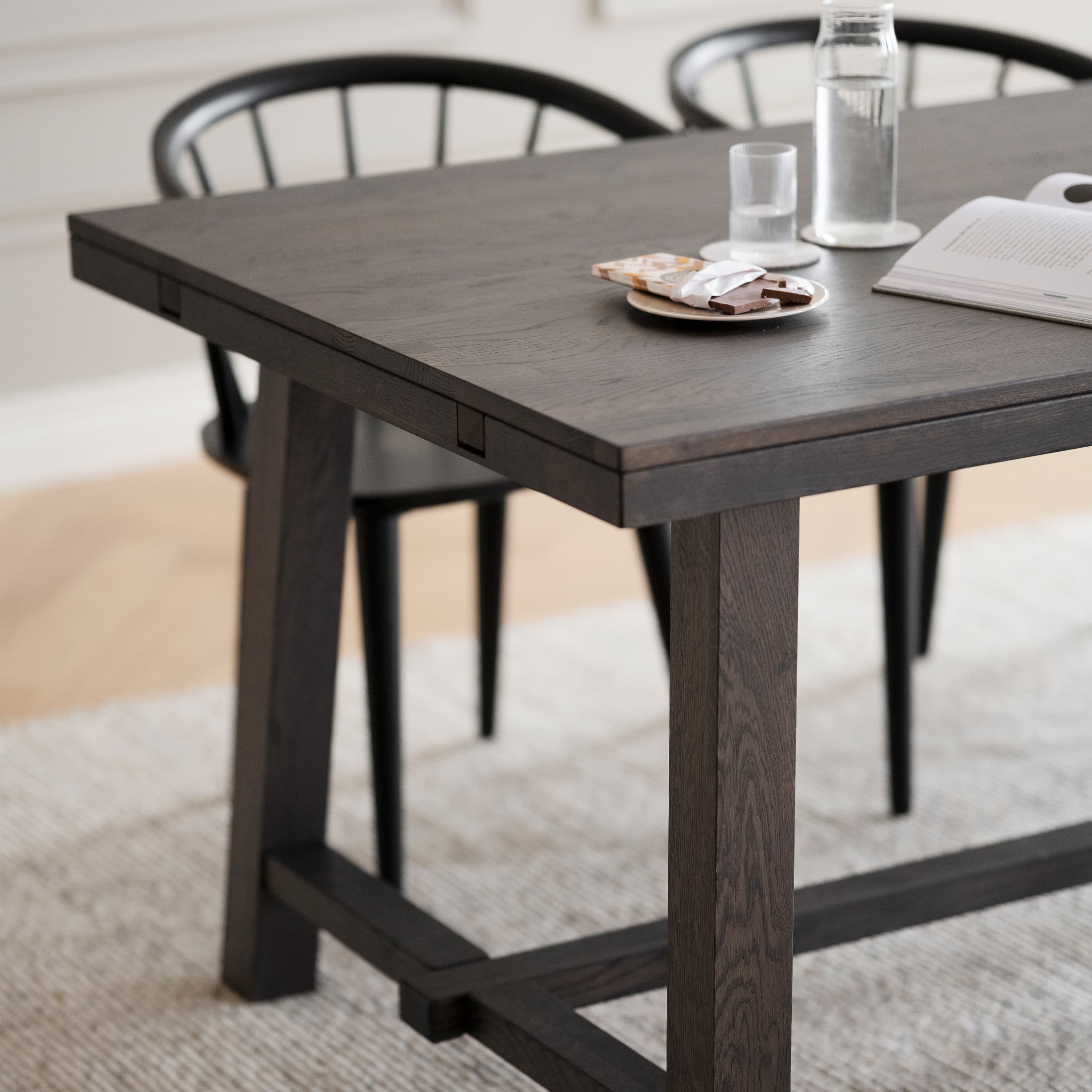 Brooklyn Dining Table Dark Brown Oak 220cm