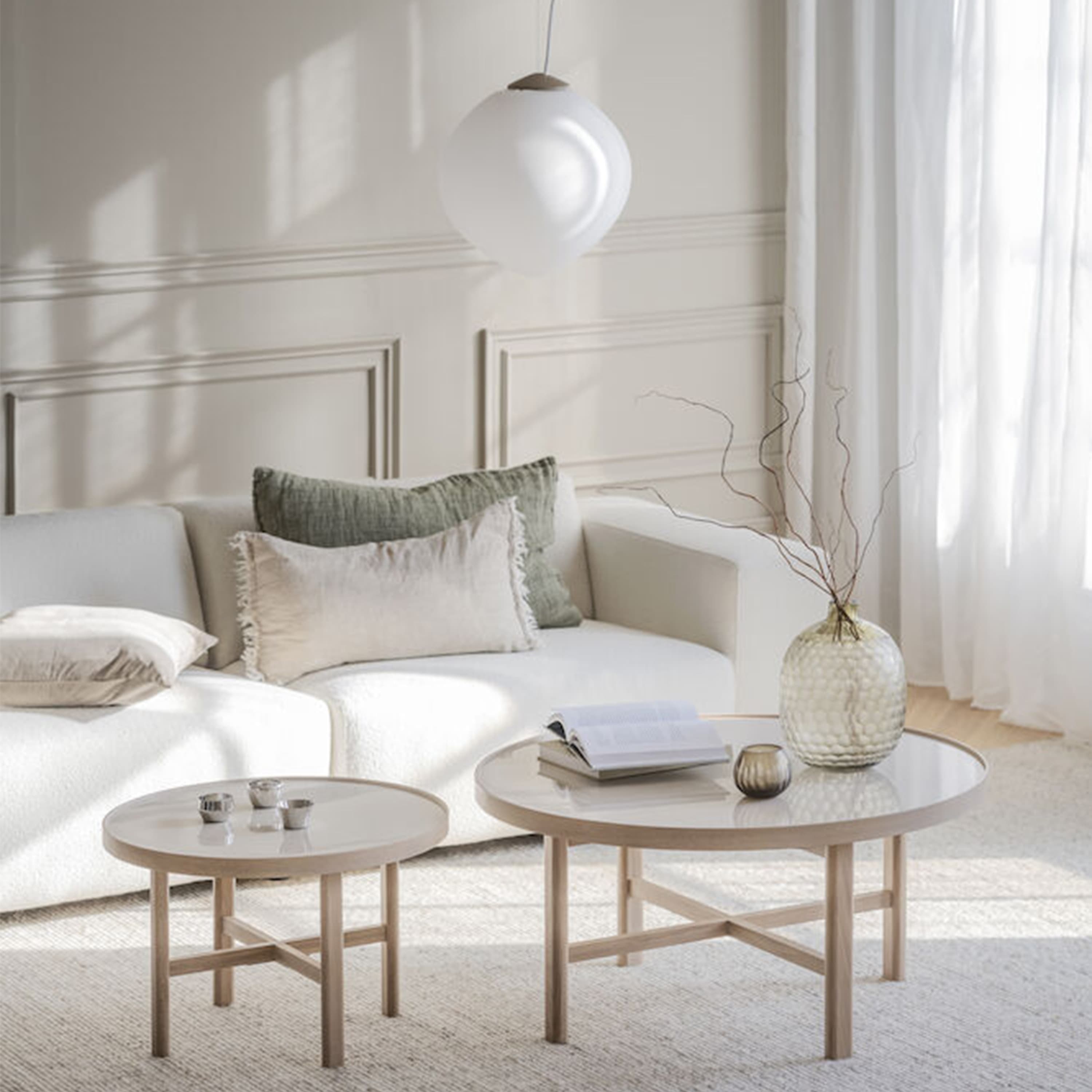 Marsden Coffee Table Beige/White Washed Ø90