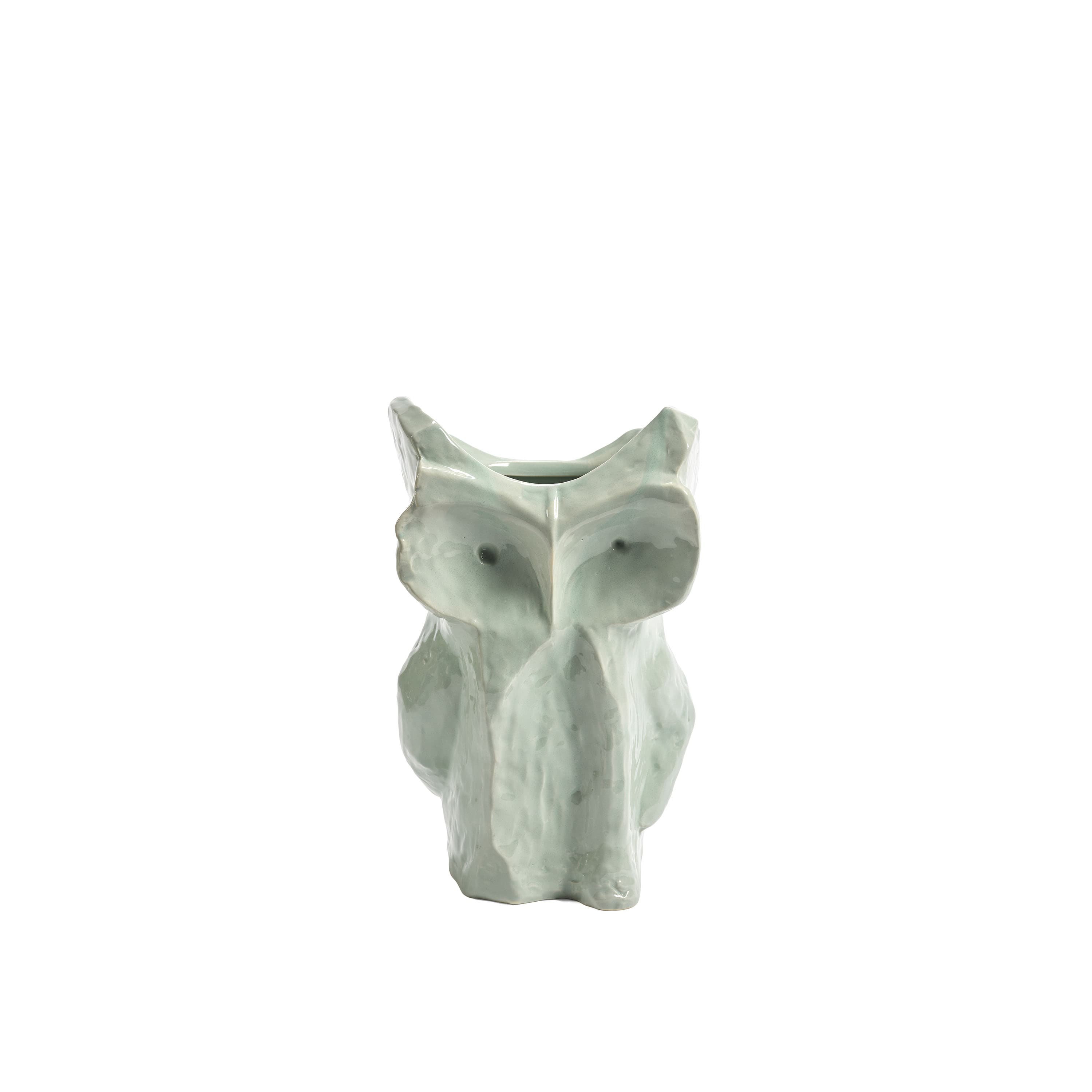 Owl Vase Light Blue After Midnight Small