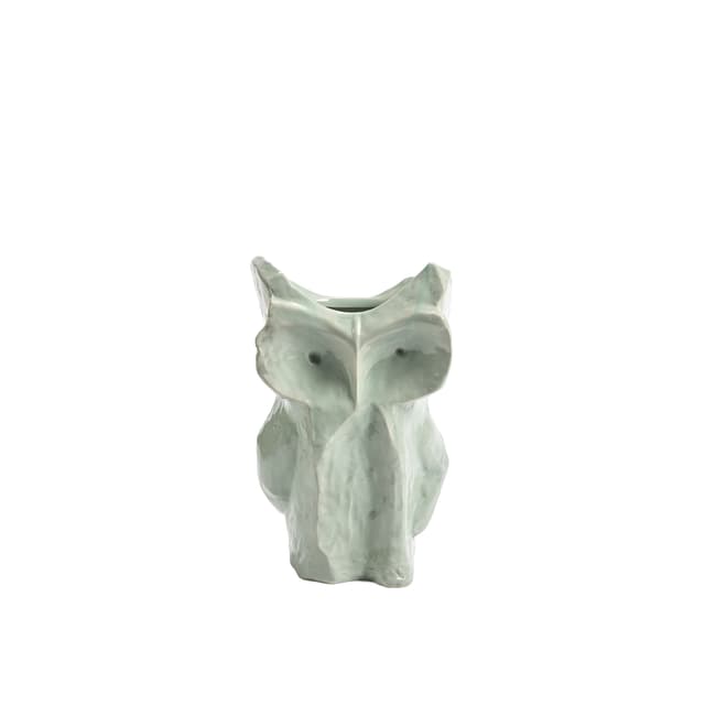 Owl Vase Light Blue After Midnight Small