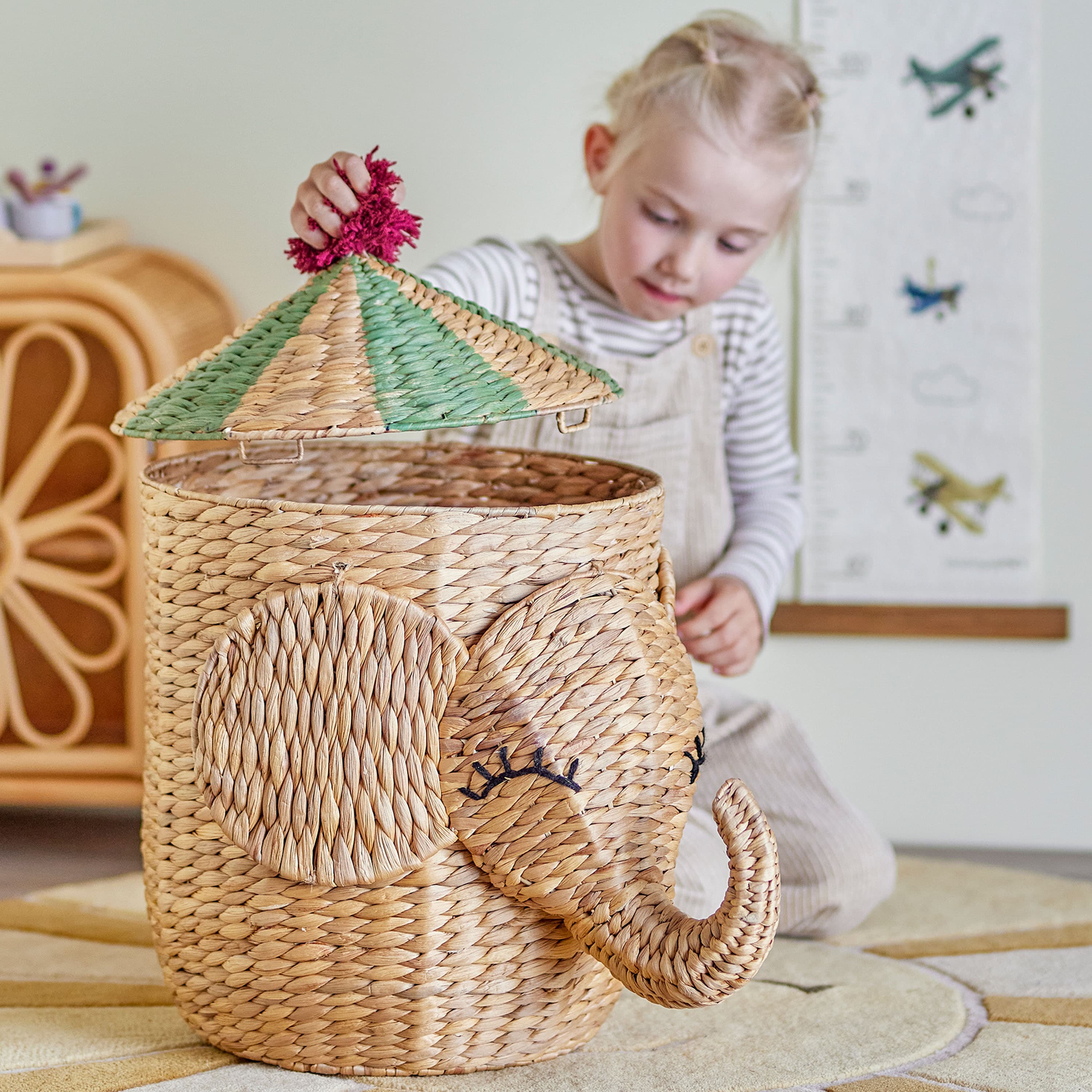 Bobo Korb mit Deckel Natur 50 cm