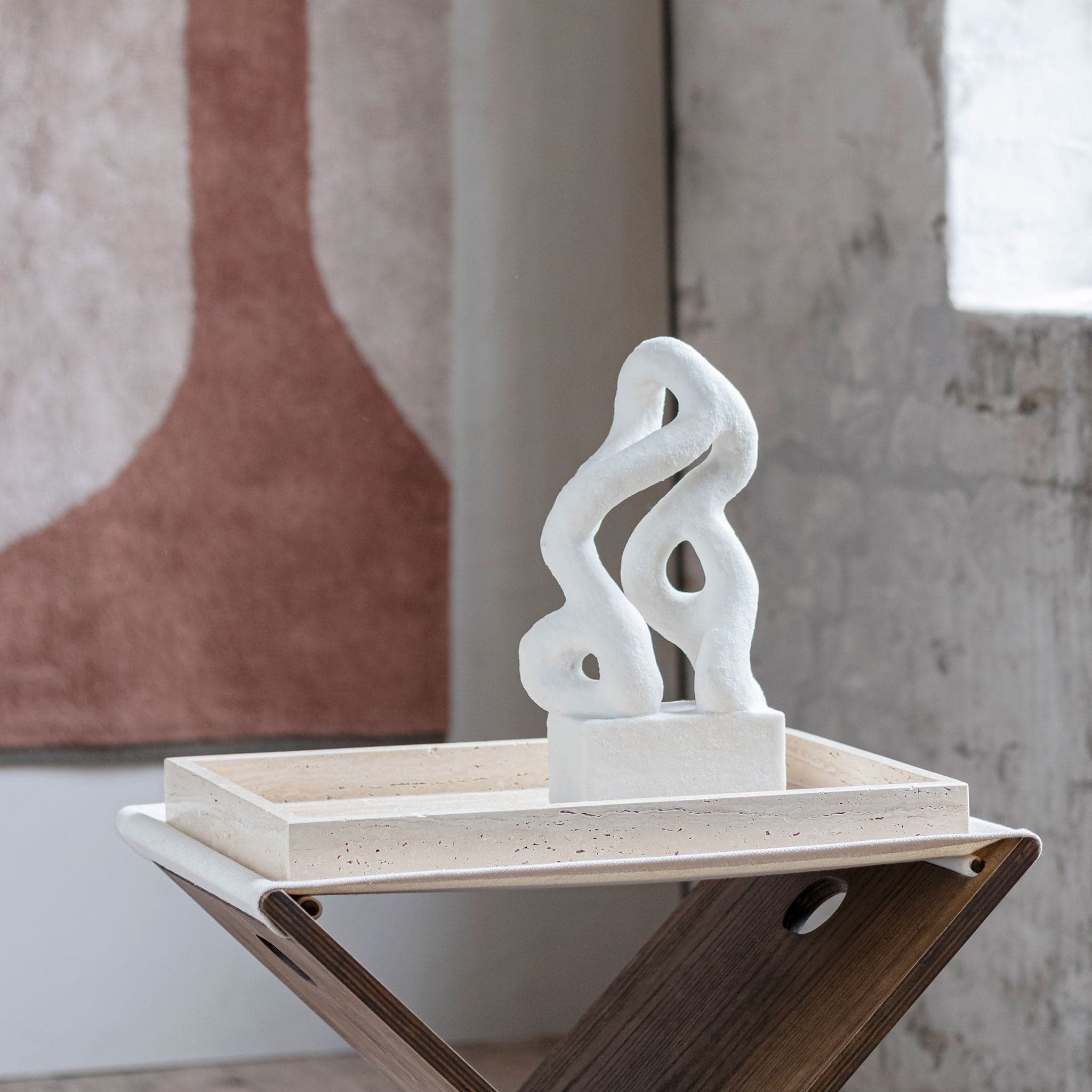 Travertine Teller Dekoration Leinen 40cm