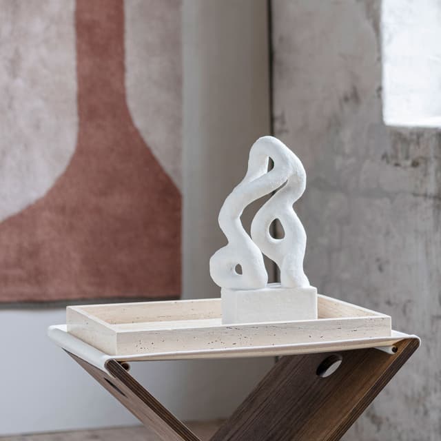 Travertine Tray Decoration Linen 40cm
