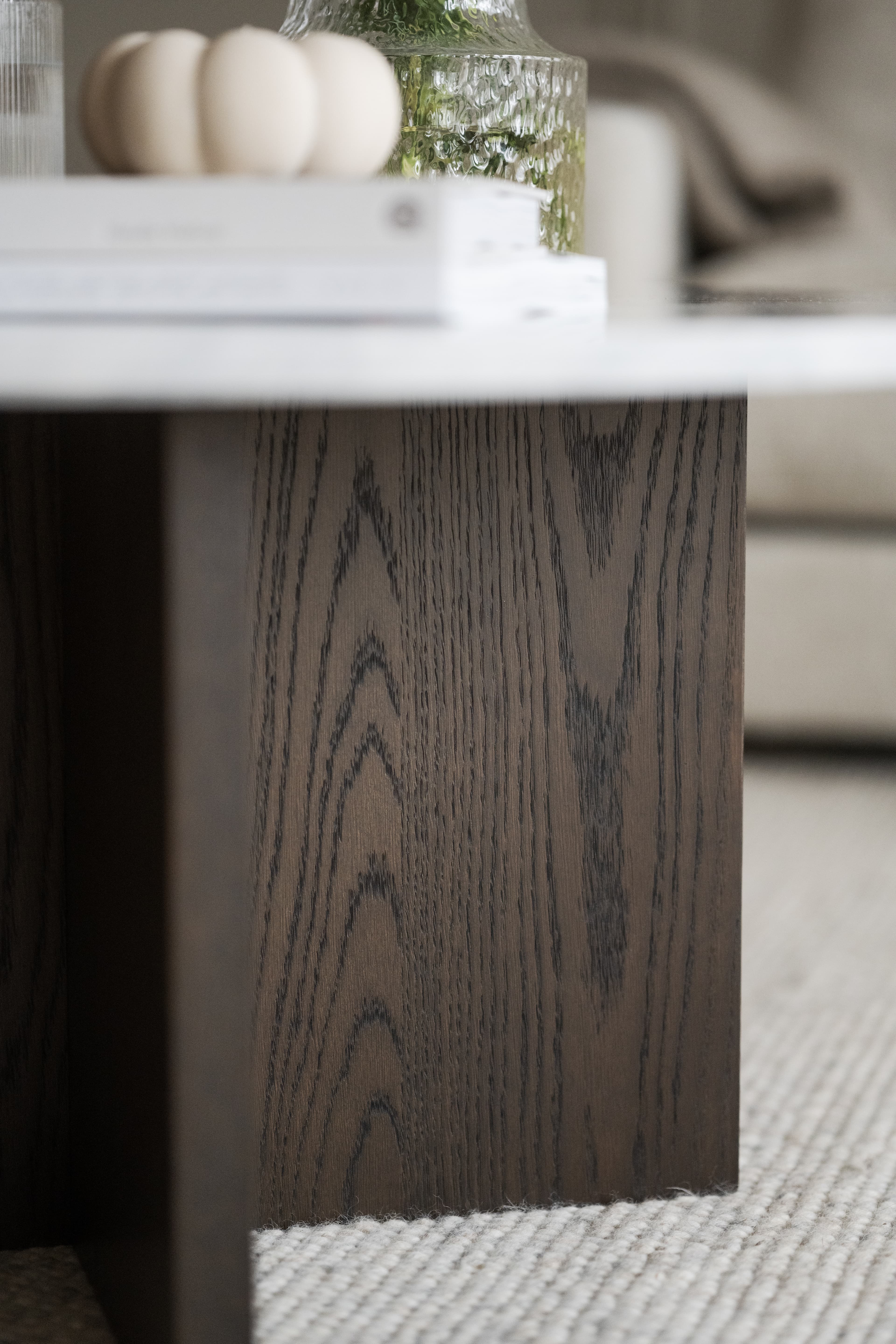 Brooksville Couchtisch Weißer Marmor/Eiche Ø90