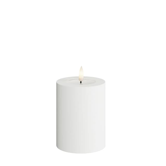 LED Block Candle Outdoor White 10cm