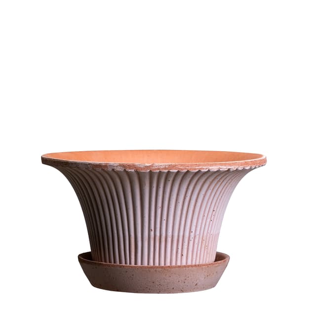 Daisy Pot with Saucer Raw Pink Terracotta Ø25