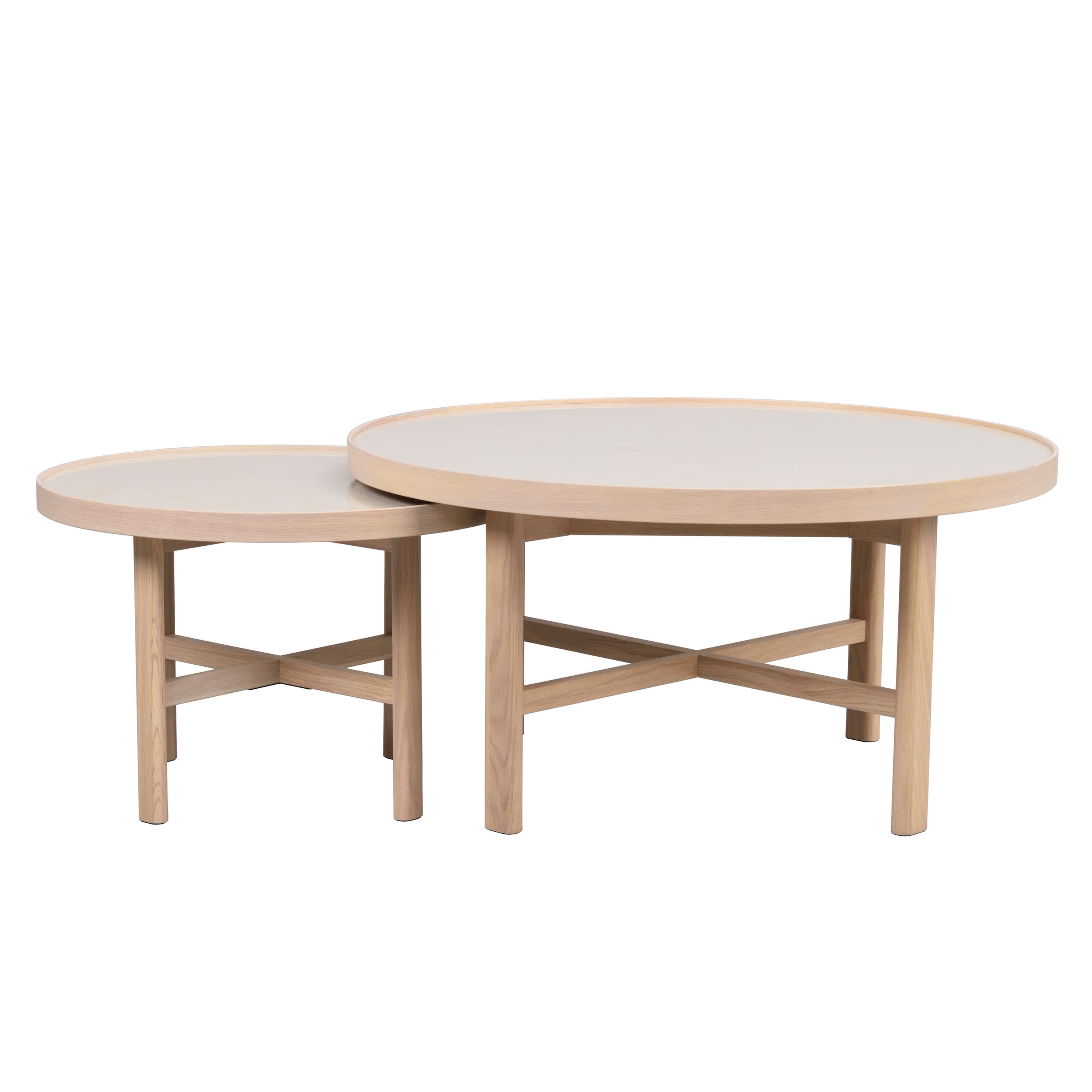 Marsden Coffee Table Beige/White Washed Ø90