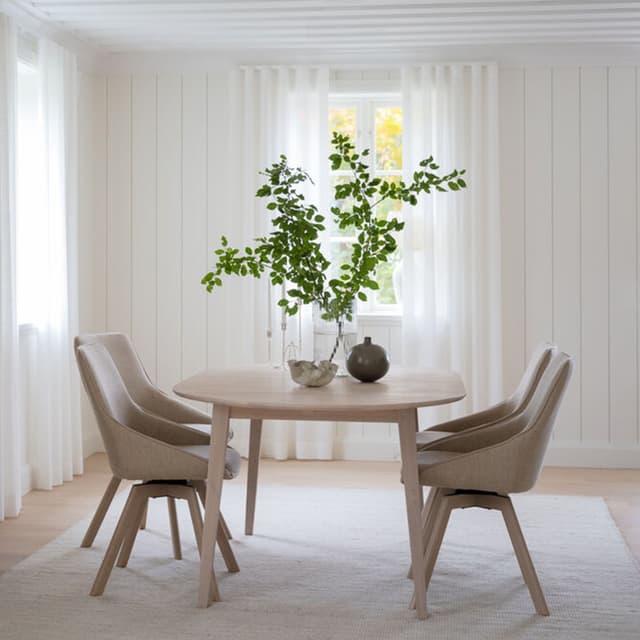 Filippa Dining Table Oval White Washed 170+40