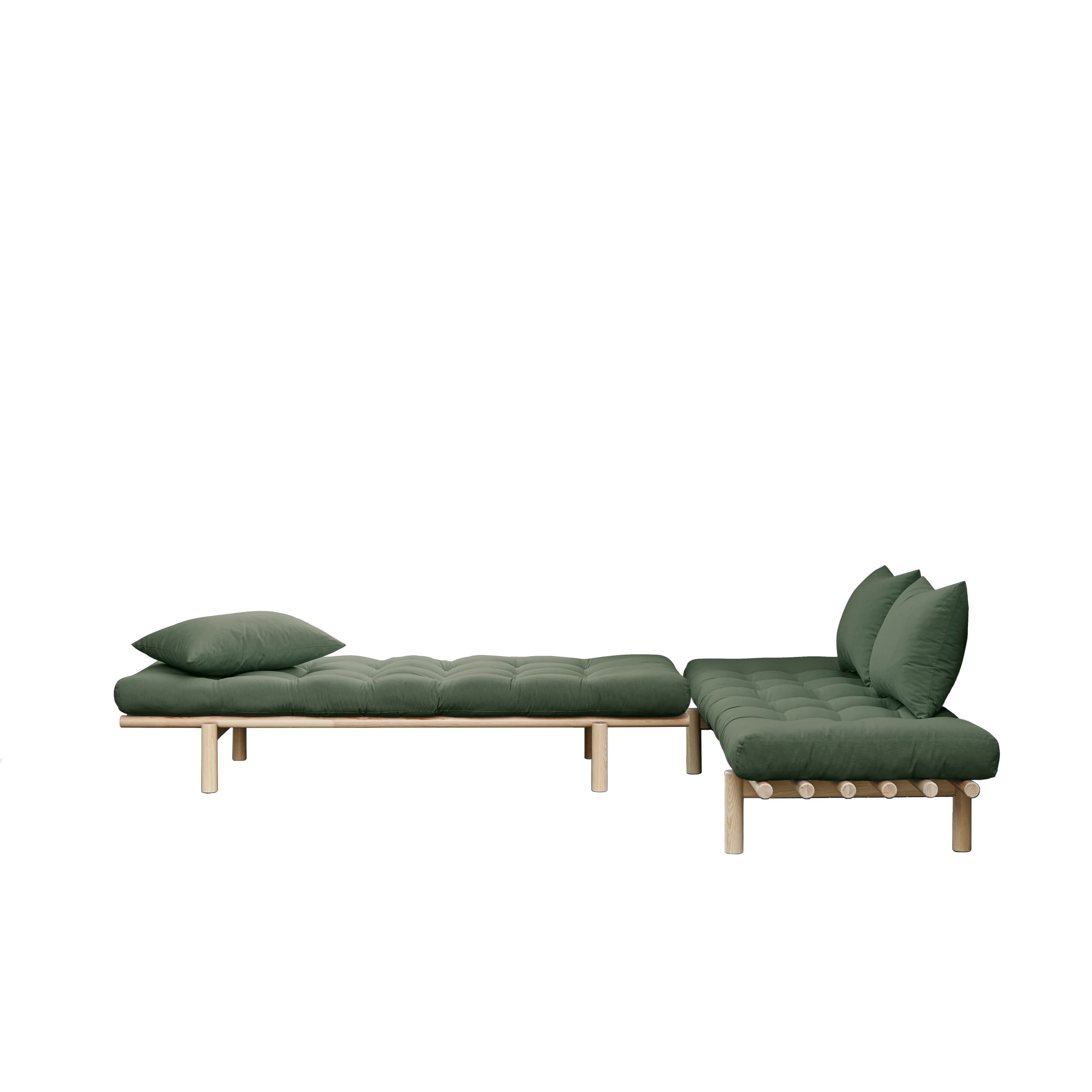 Pace Tagesbett Natur/Oliven Grün 200cm
